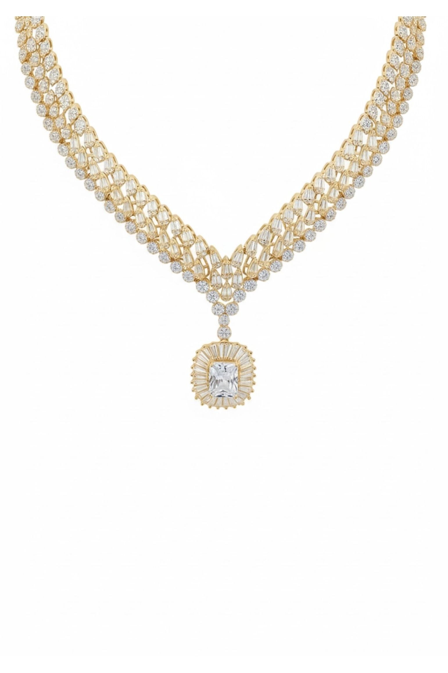 Countess Statement Moissanite Necklace Gold