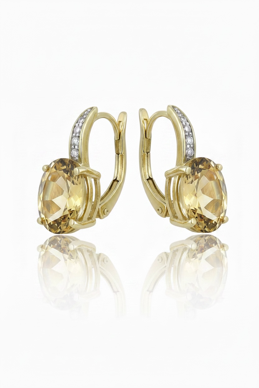 Miranda Oval Gemstone Earring Citrine