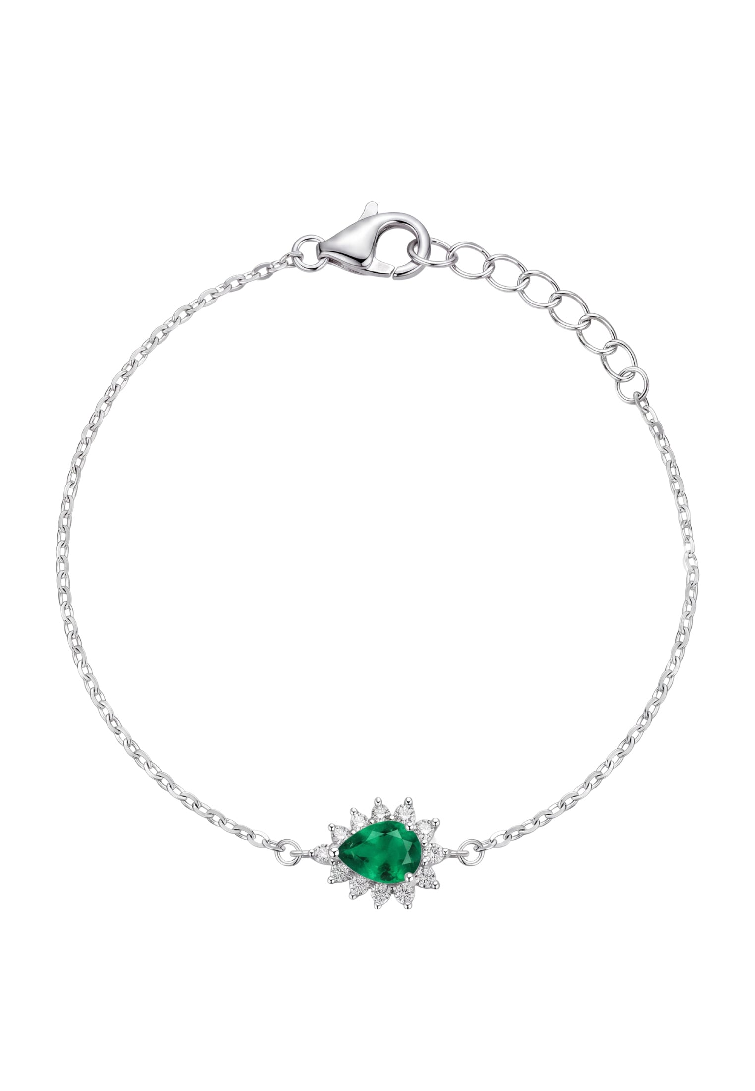 Phillippa Bracelet Emerald Silver