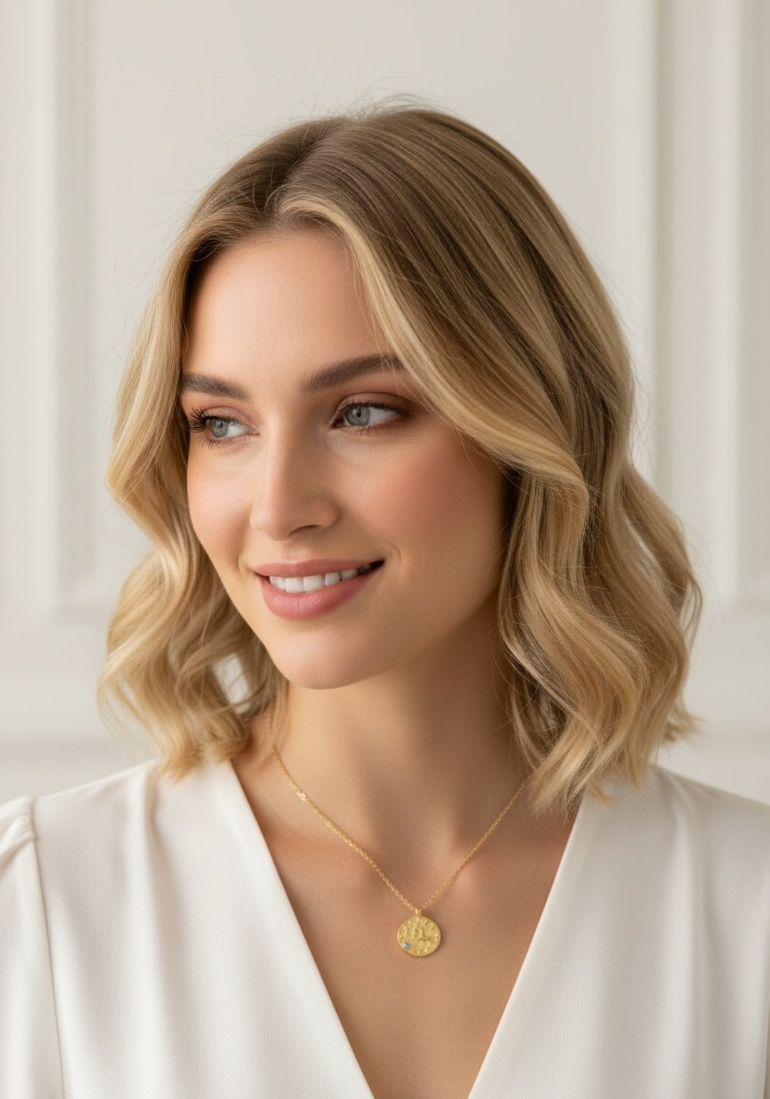 Zodiac Birthstone Talisman Necklace Sagittarius Gold