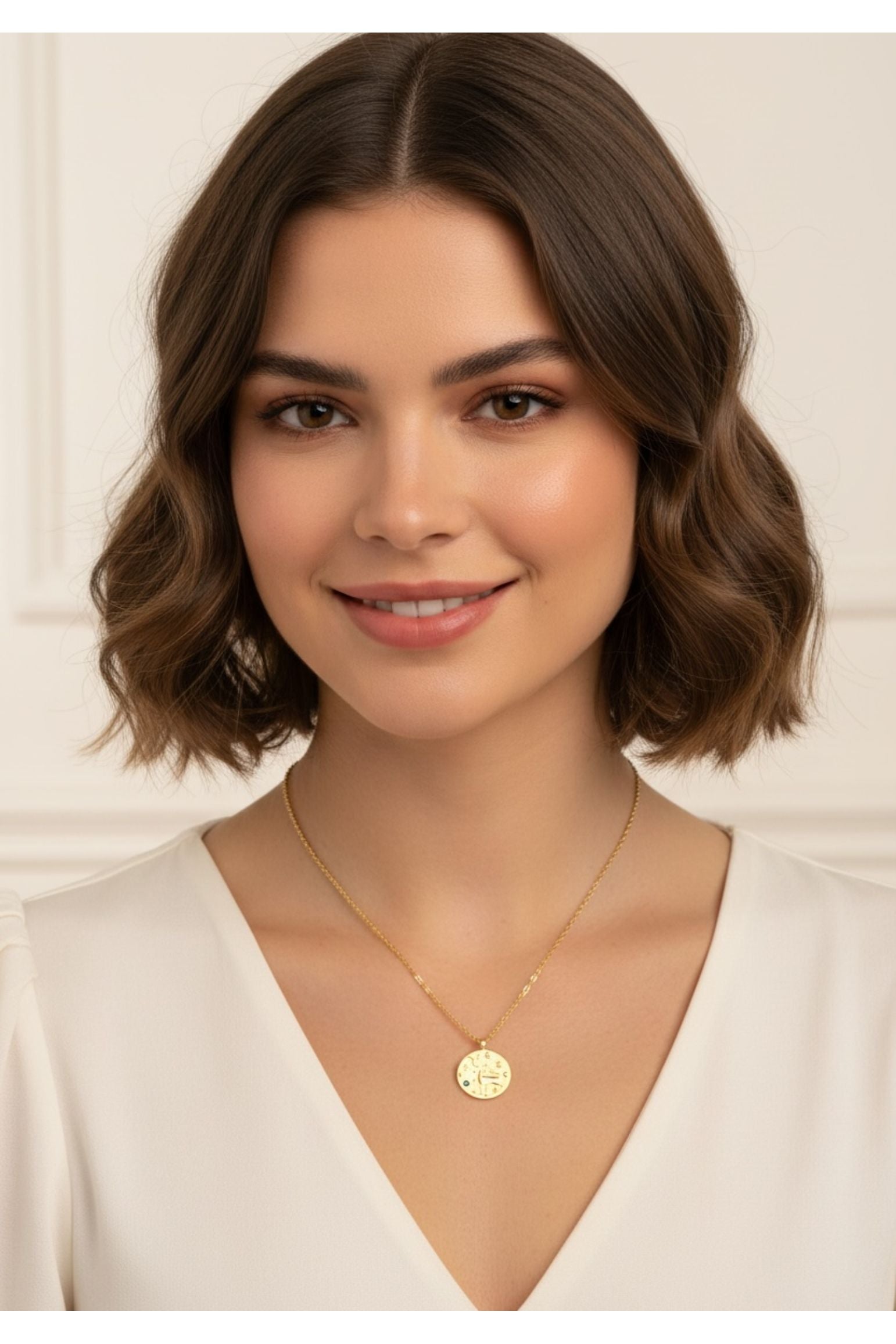 Zodiac Birthstone Talisman Necklace Taurus Gold