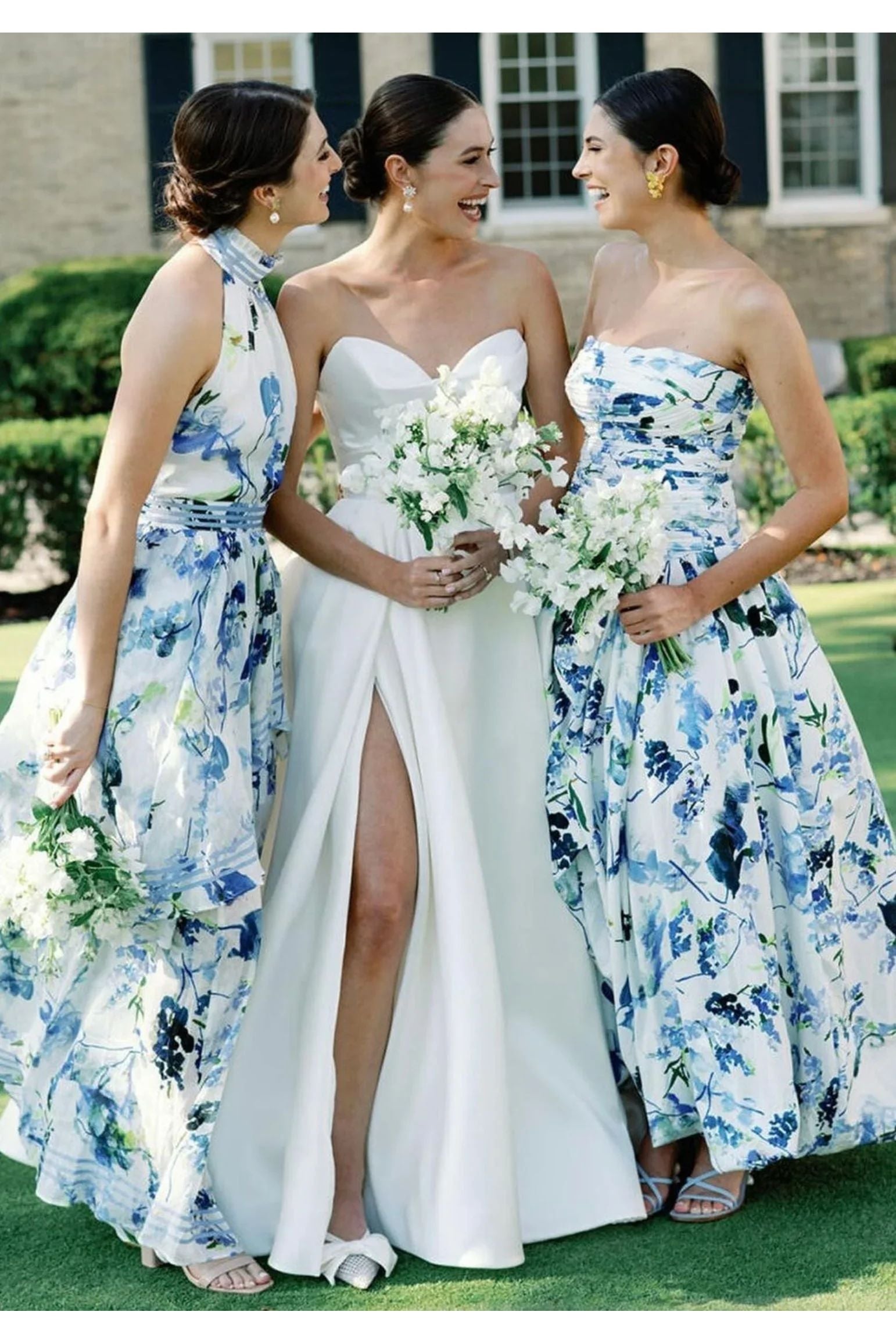 Flowers Pearl Earrings Silver White