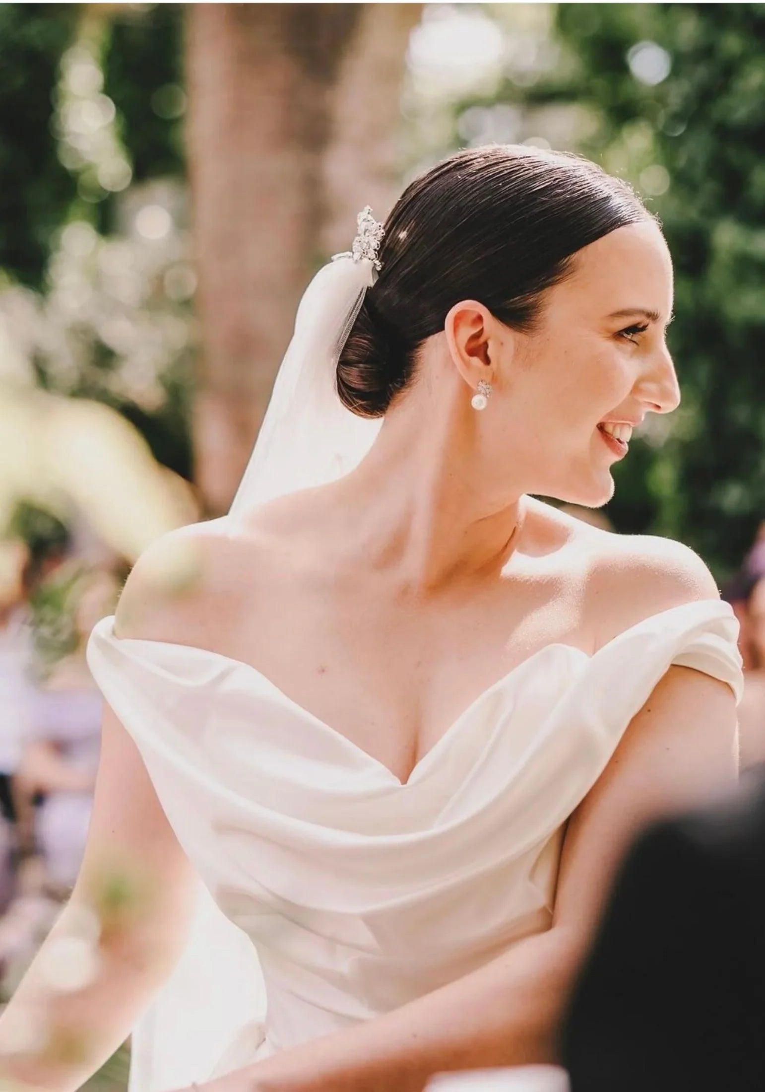 The earring worn by a bride.