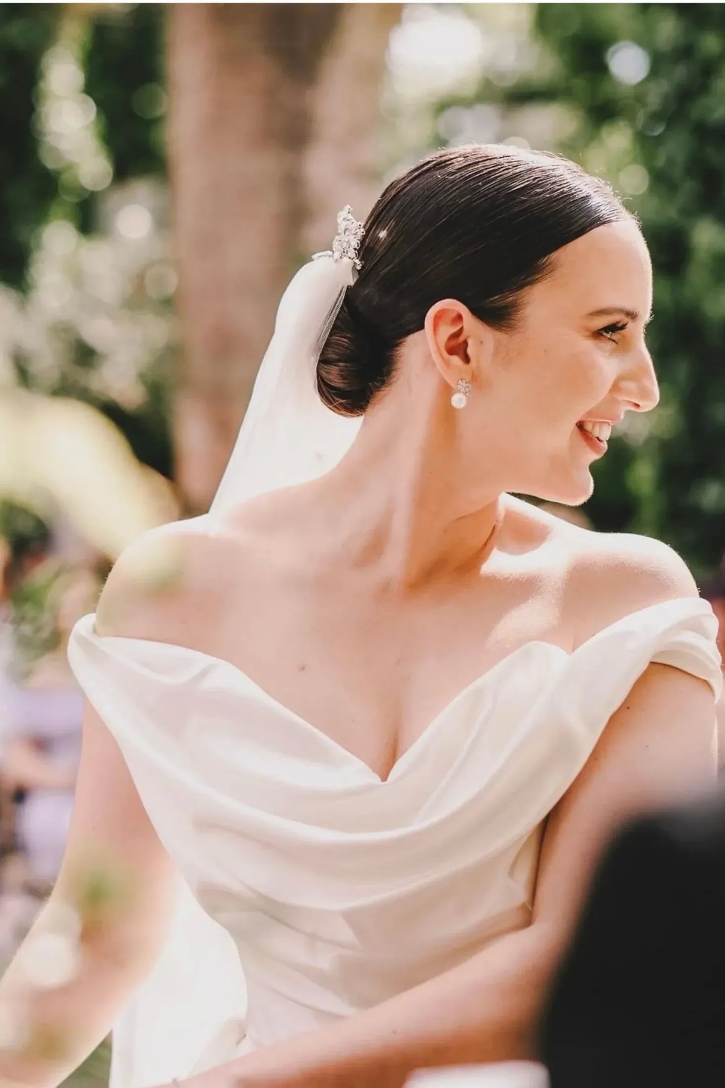 The earring worn by a bride.