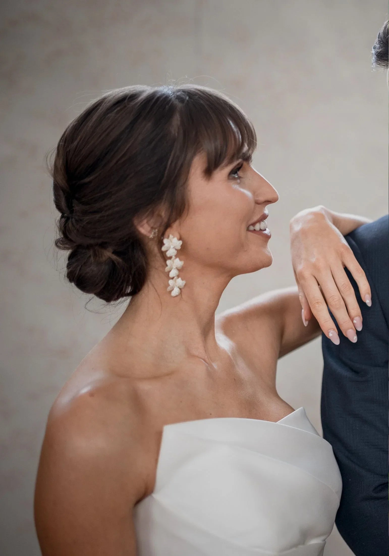 The earring worn by a bride.