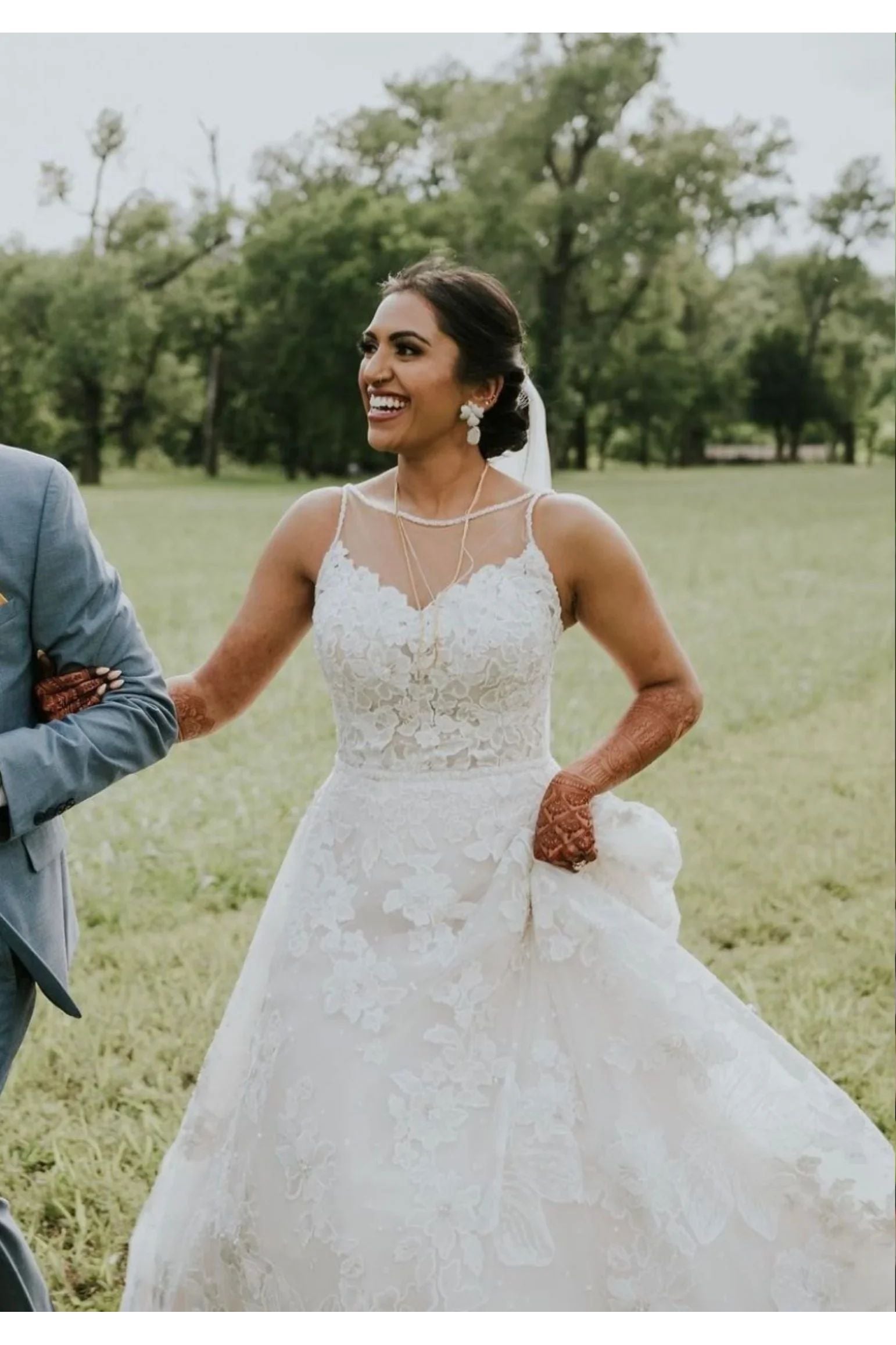 The earring worn by a bride.