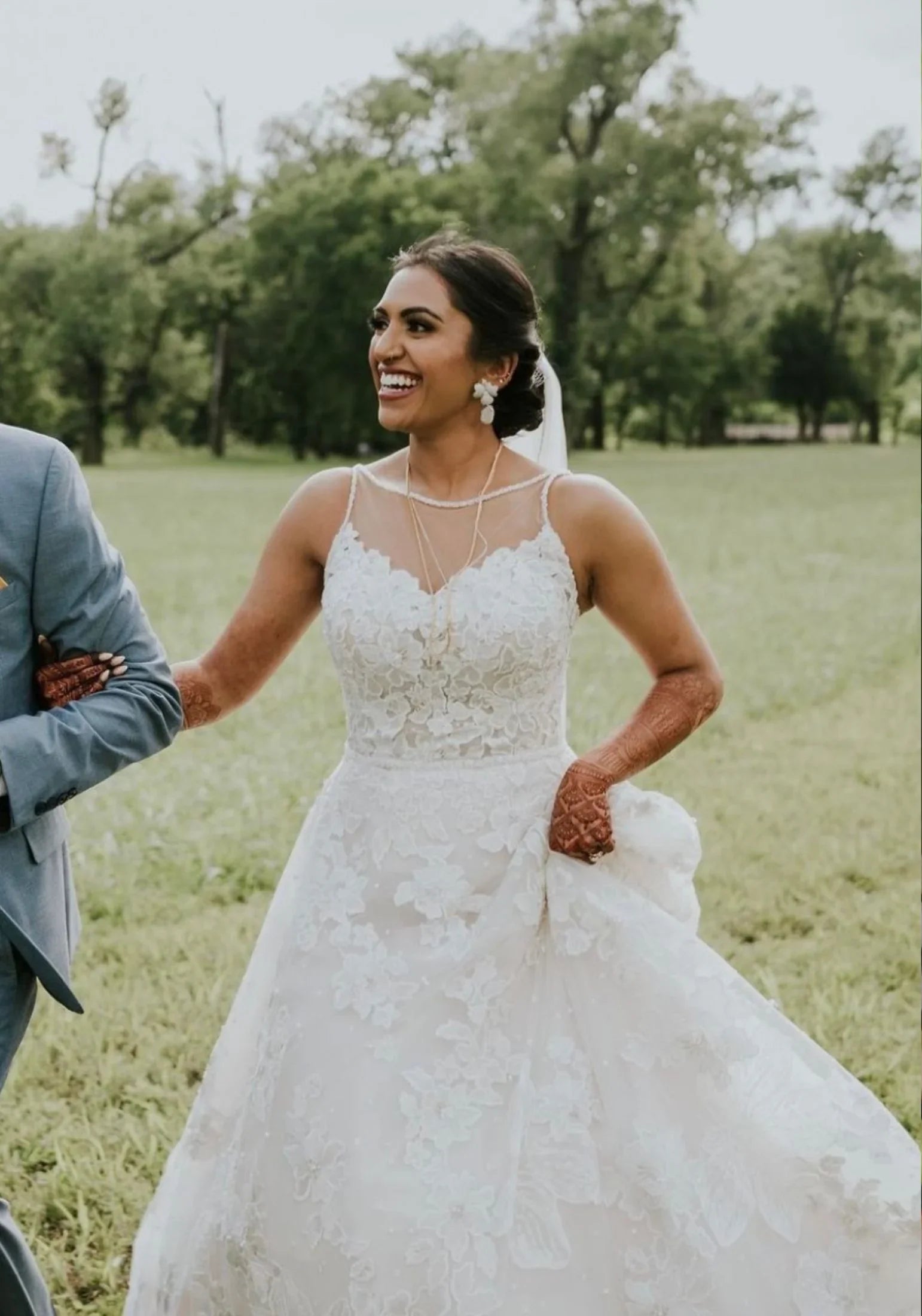 The earring worn by a bride.