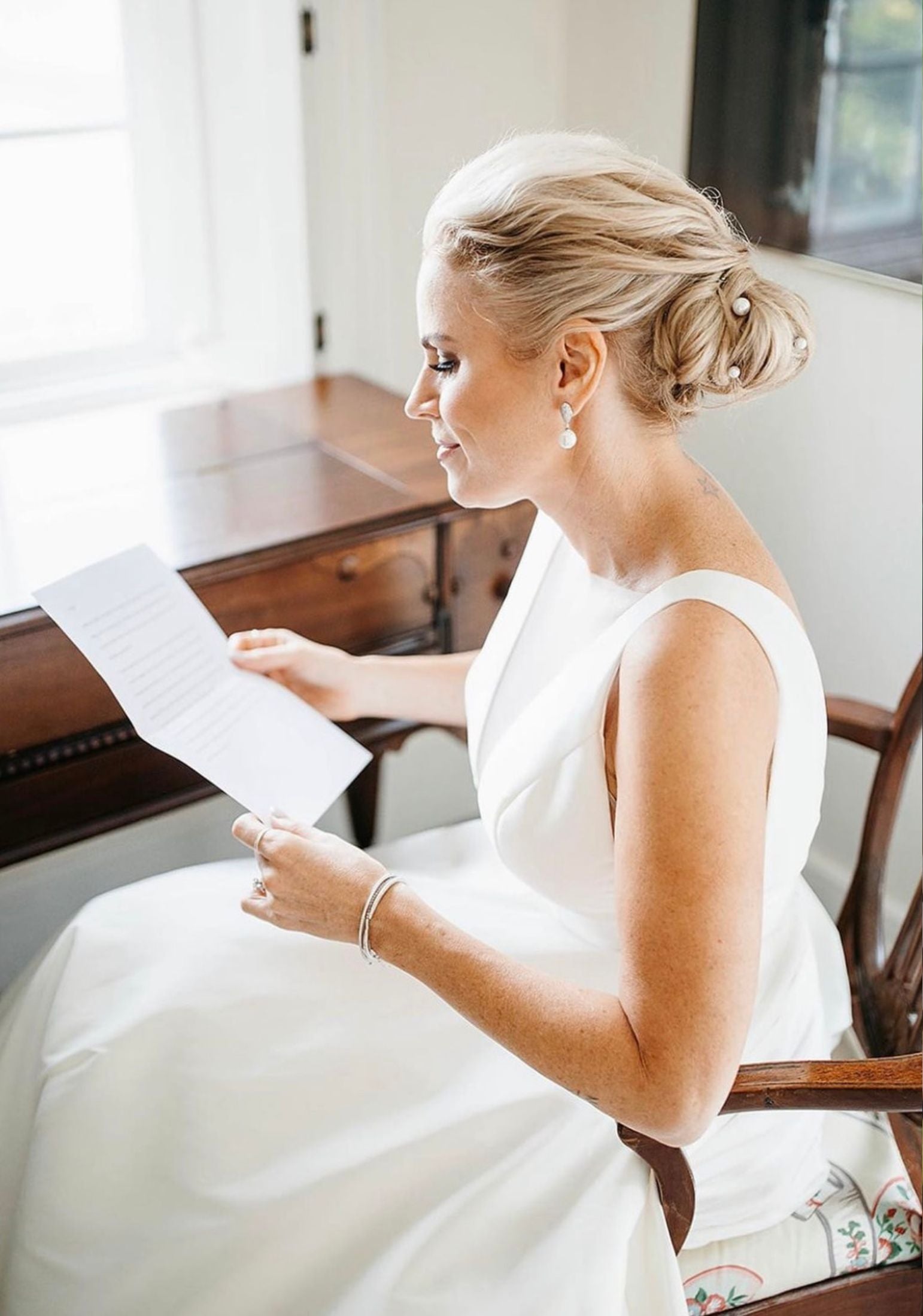 The earring worn by a bride.