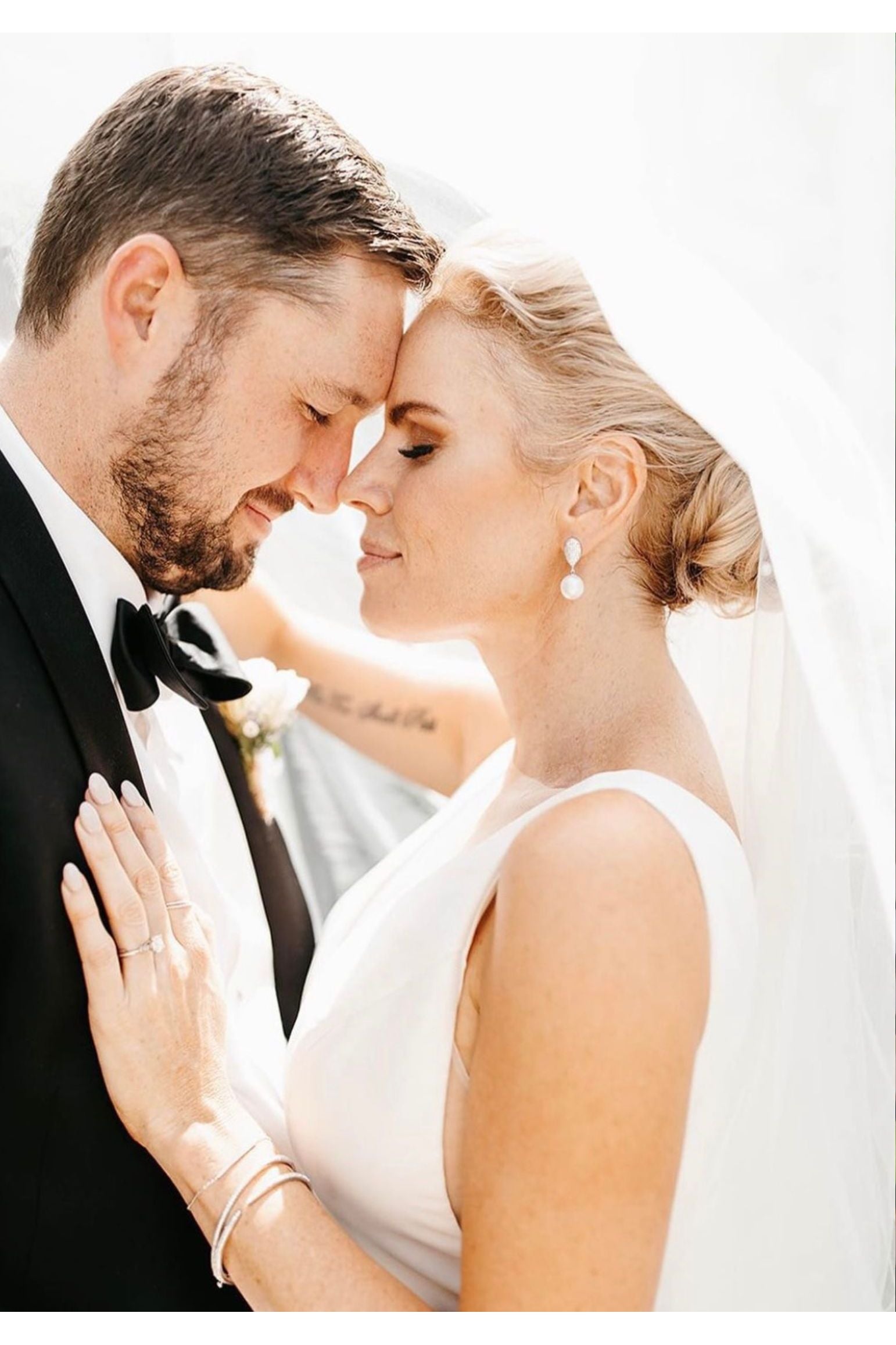 The earring worn by a bride.