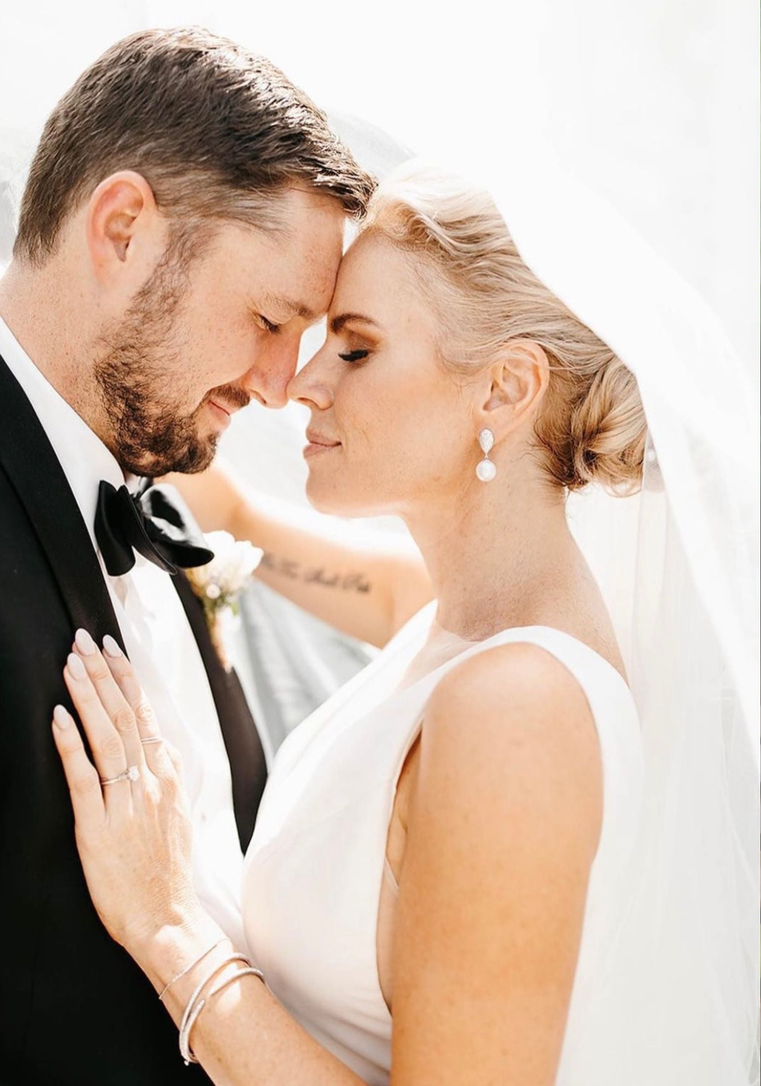 The earring worn by a bride.