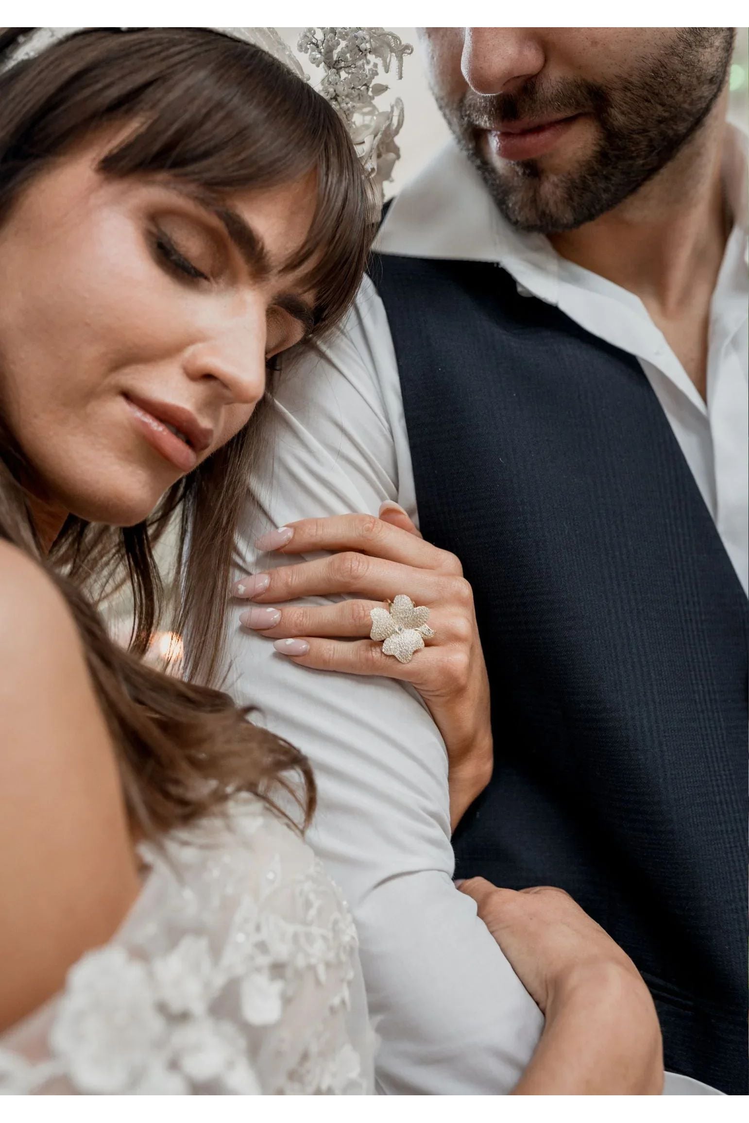 The ring worn by a bride.