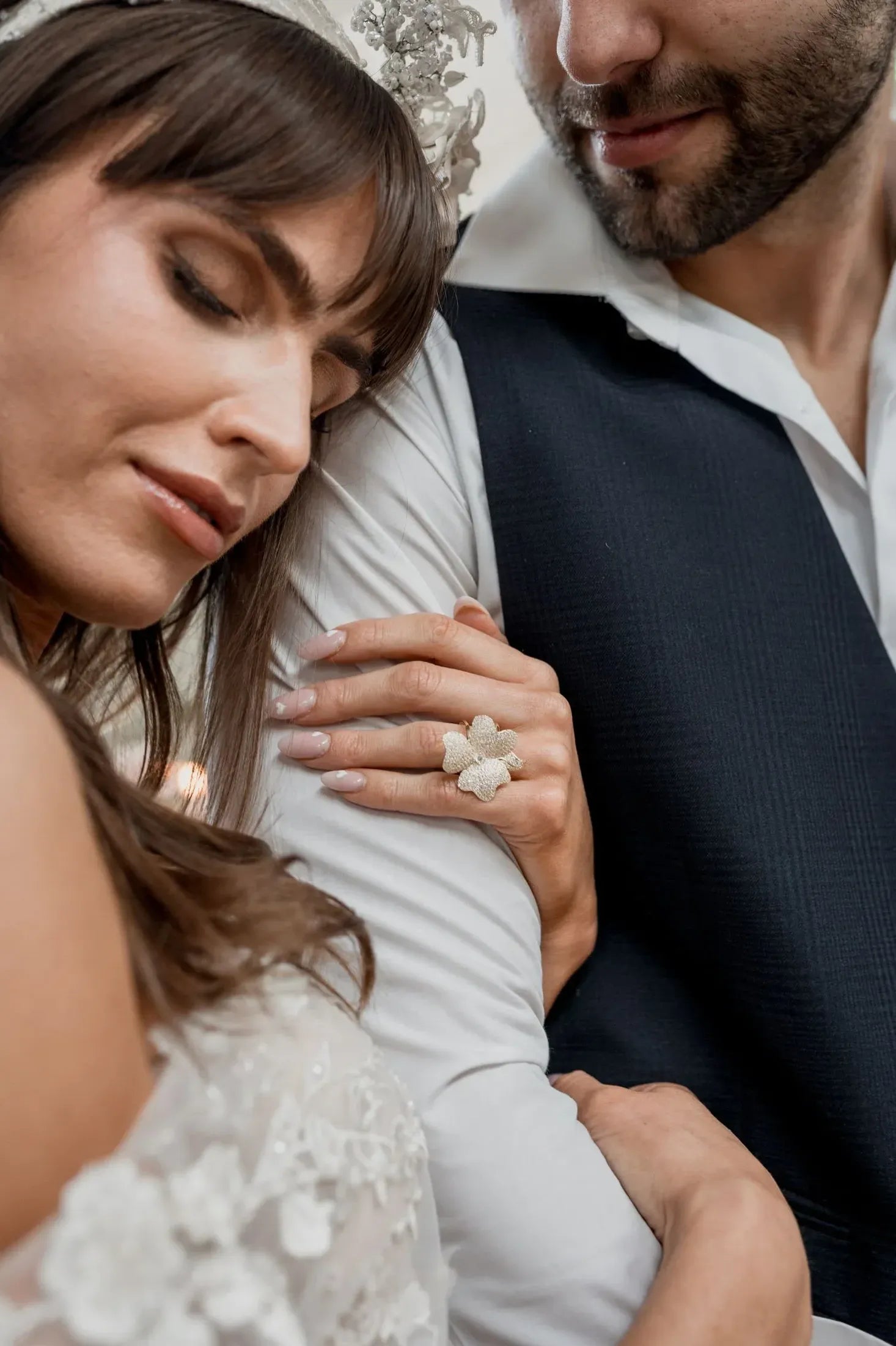 The ring worn by a bride.