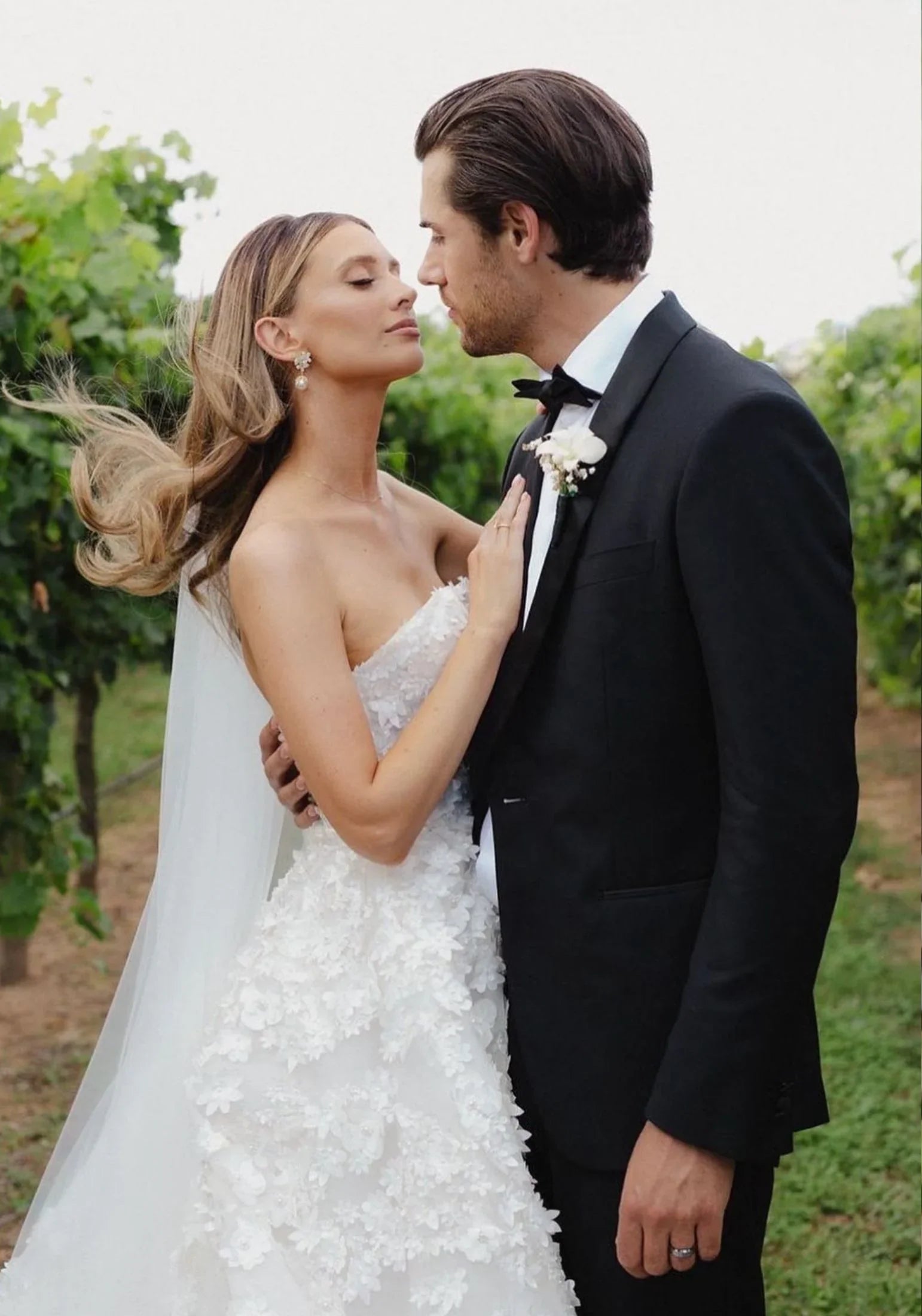 The earring worn by a bride.