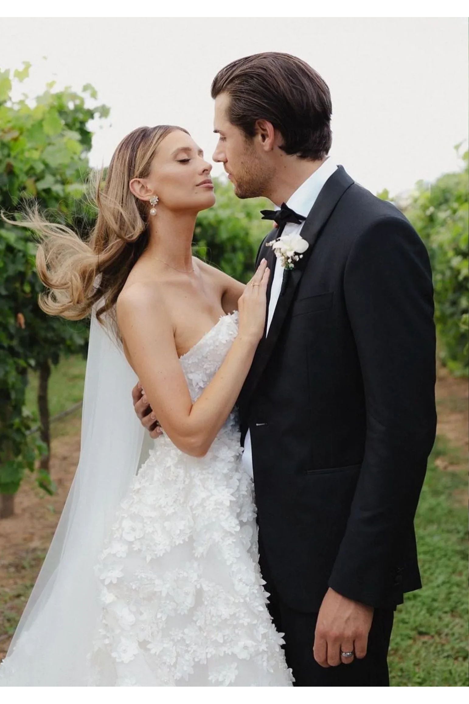 The earring worn by a bride.