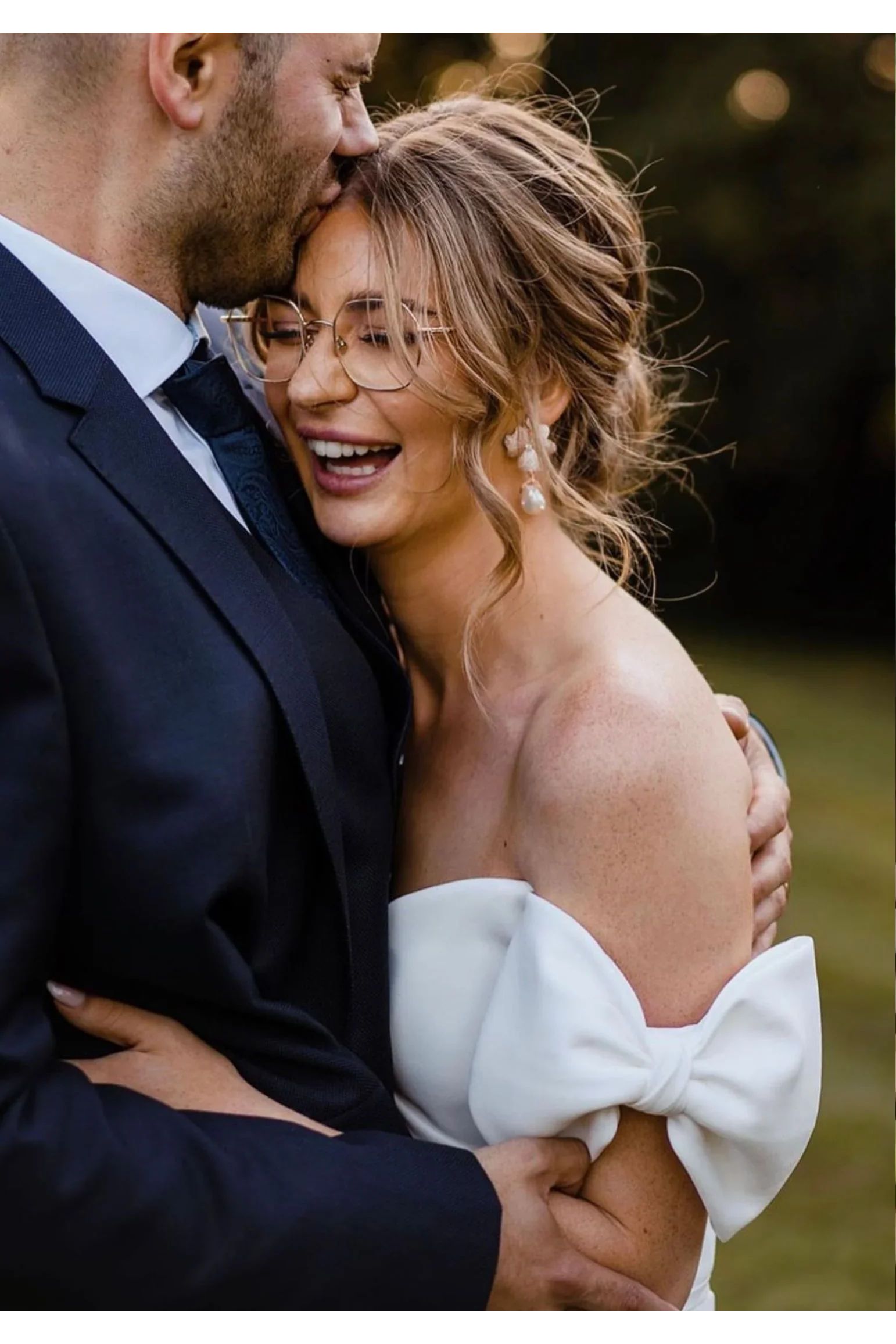 The earring worn by a bride.