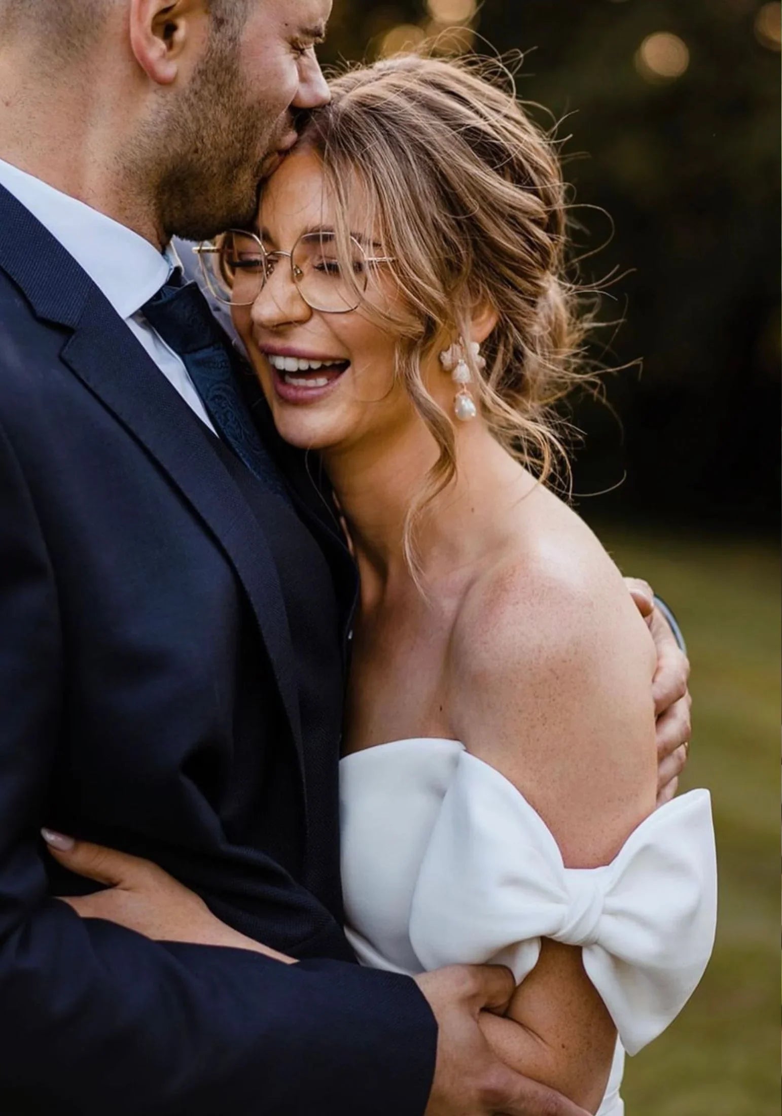 The earring worn by a bride.