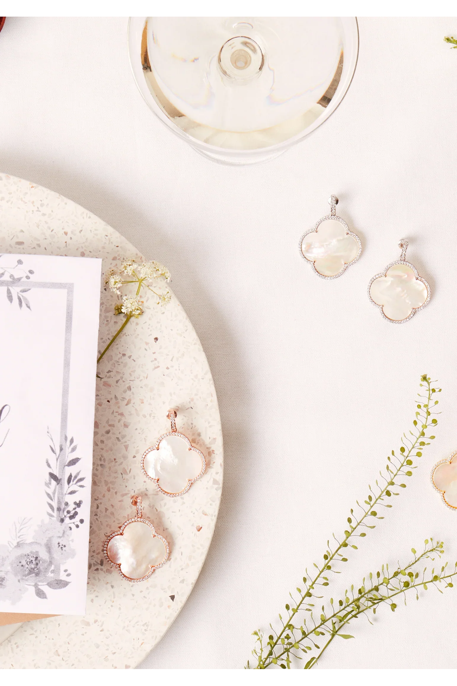 Antoinette Earrings White Mother Of Pearl Silver