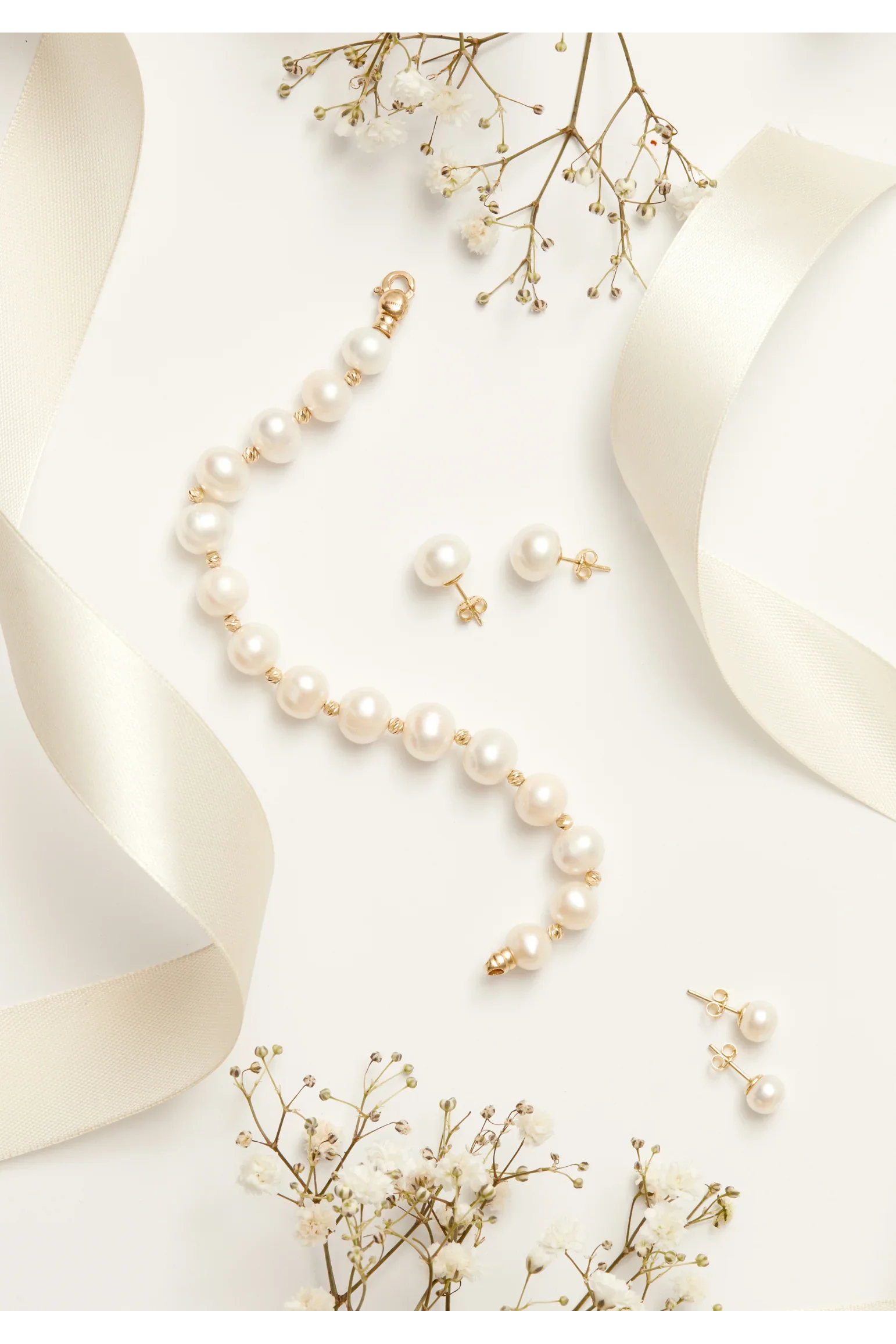 Solid 14K Gold 8mm Classic Natural Pearl Stud Earrings