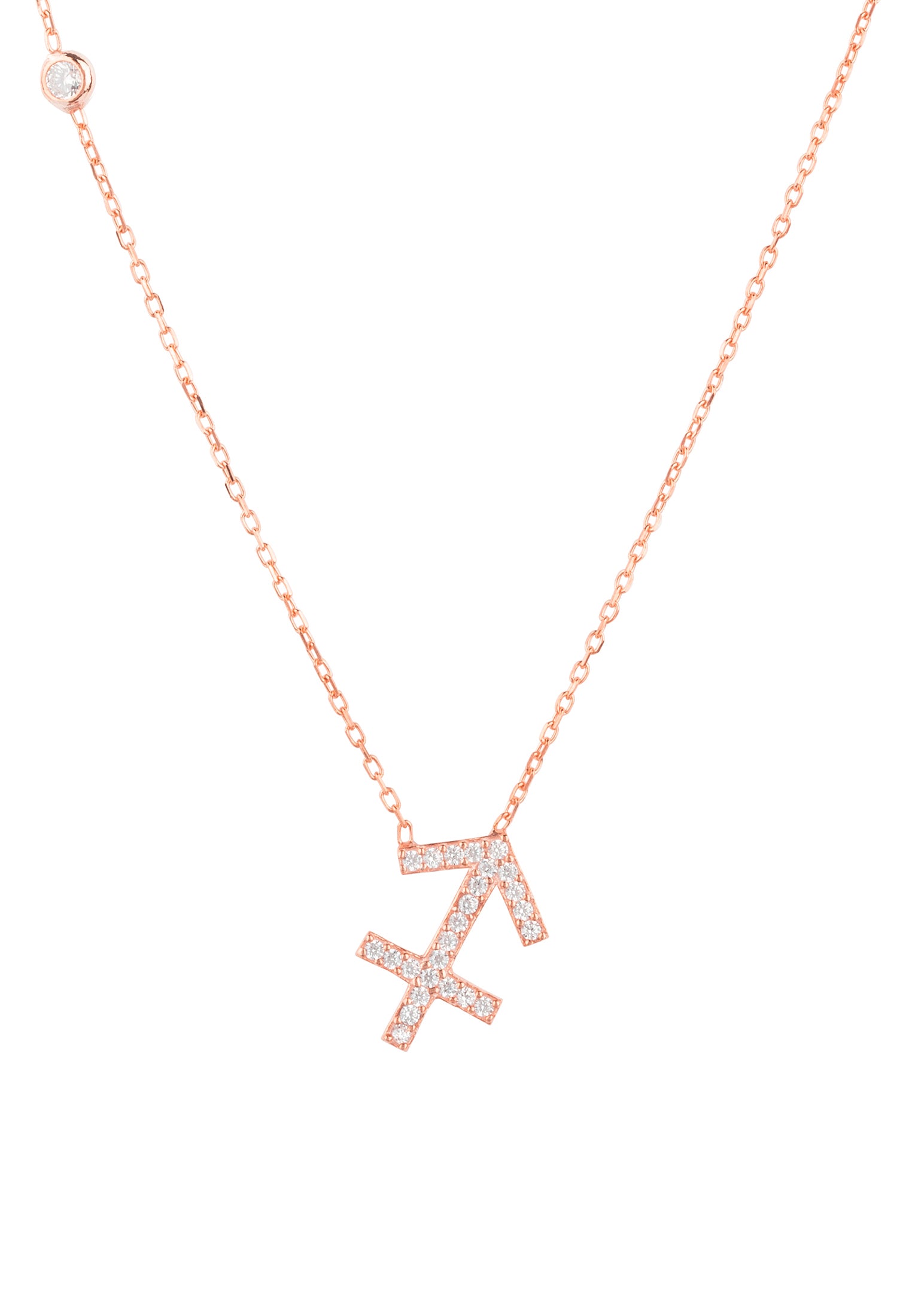Sternzeichen-Anhänger-Halskette aus Roségold, Schütze