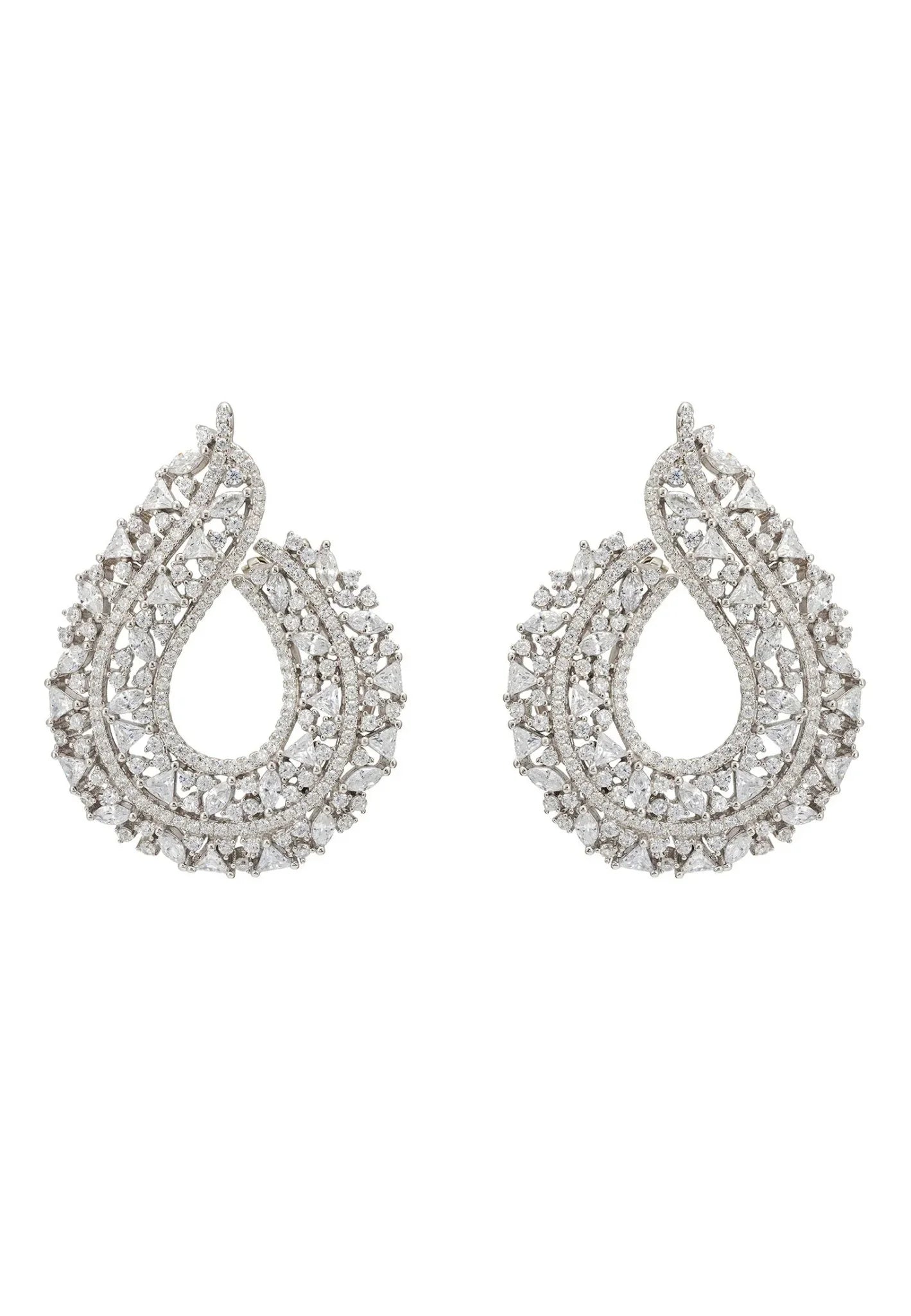 Adalinda Sweeping Hoop Earrings Silver - LATELITA Earrings