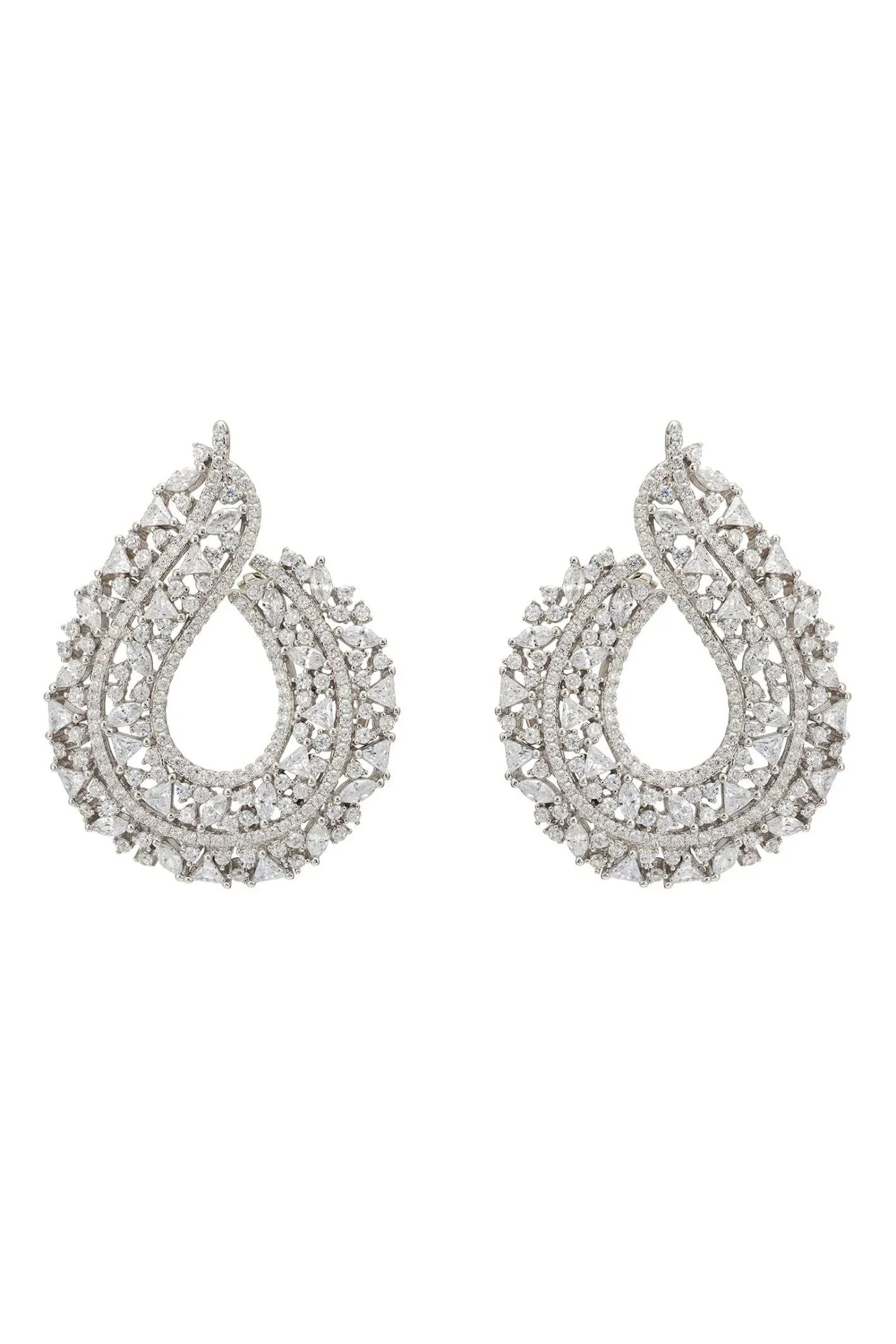 Adalinda Sweeping Hoop Earrings Silver - LATELITA Earrings