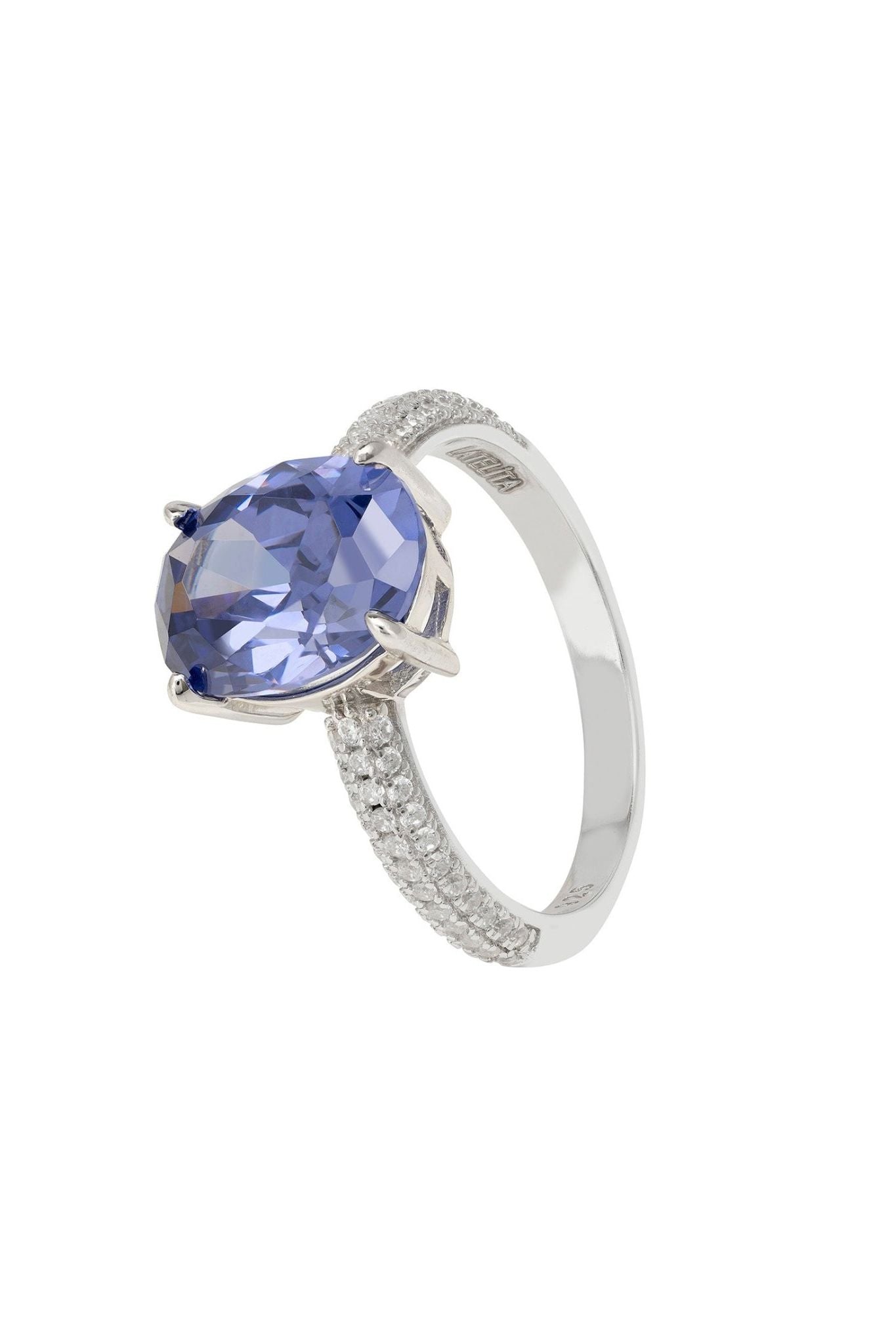 Alexandra Oval Cocktail Ring Tanzanite Silver - LATELITA Rings