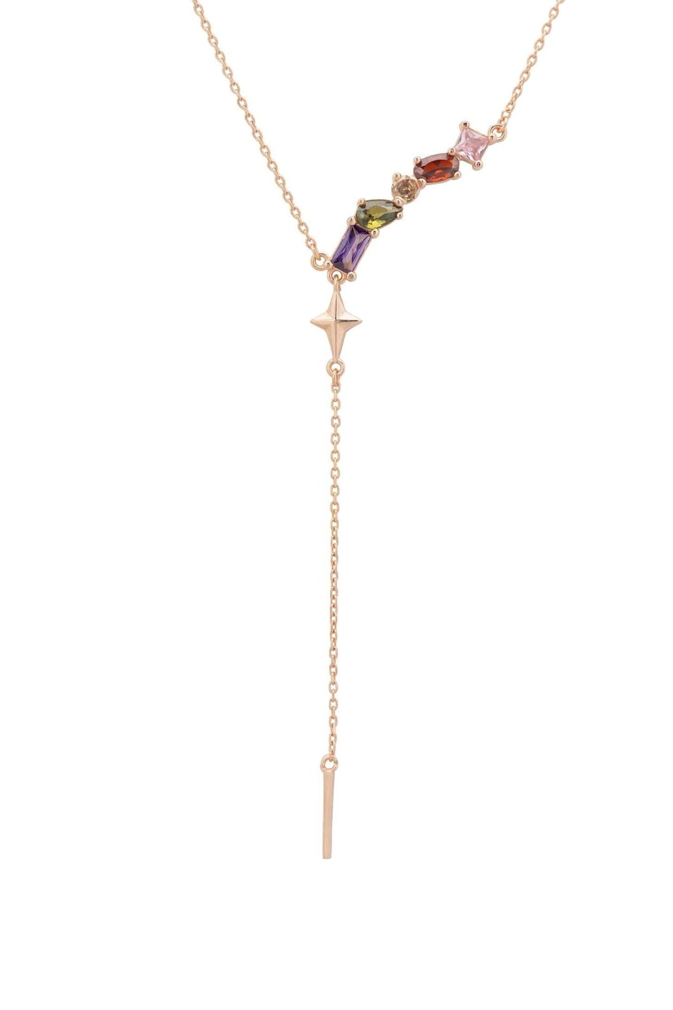 Amalfi Cascading Drop Necklace Rosegold - LATELITA Necklaces
