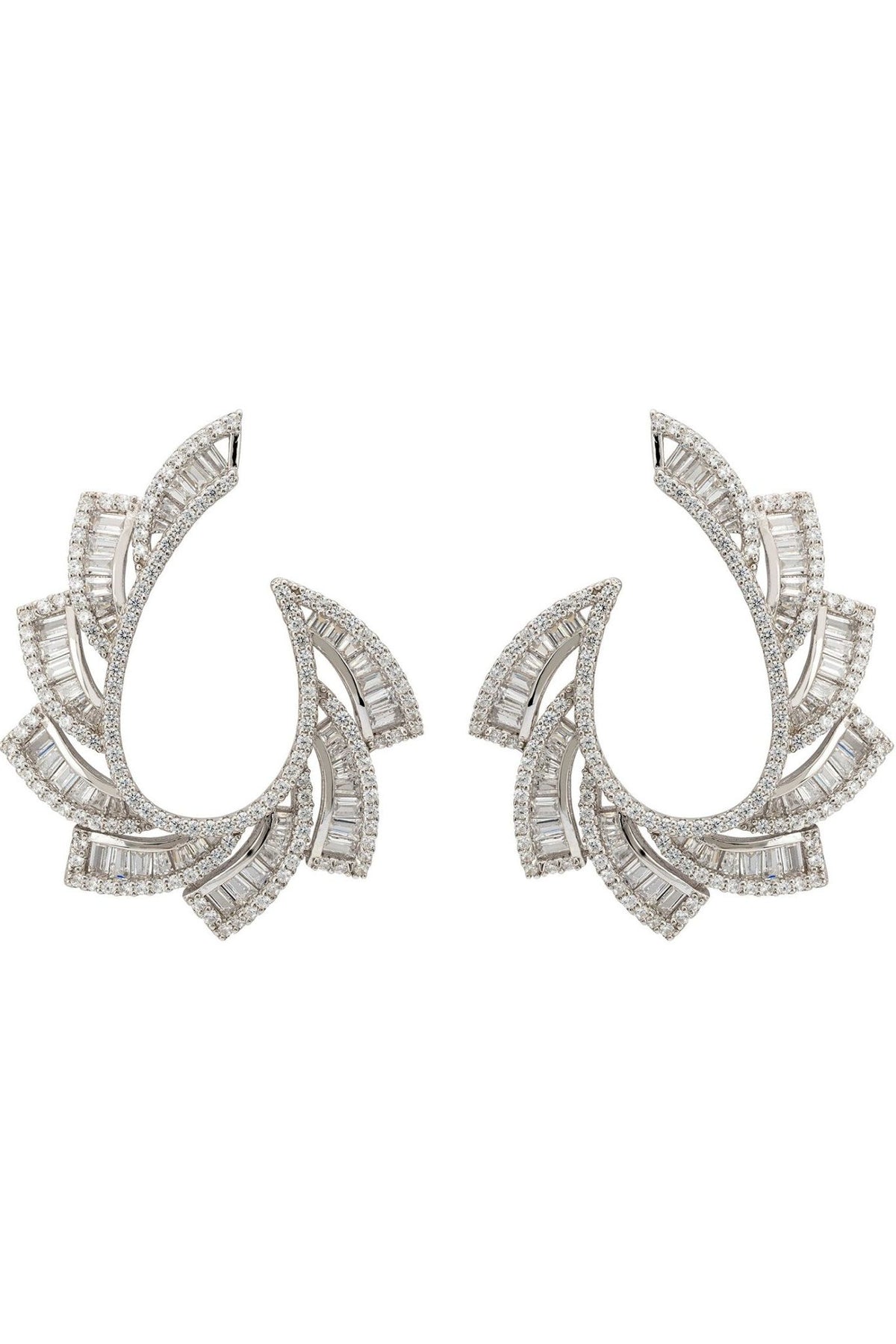 Amara Sweeping Hoop Earrings Silver - LATELITA Earrings