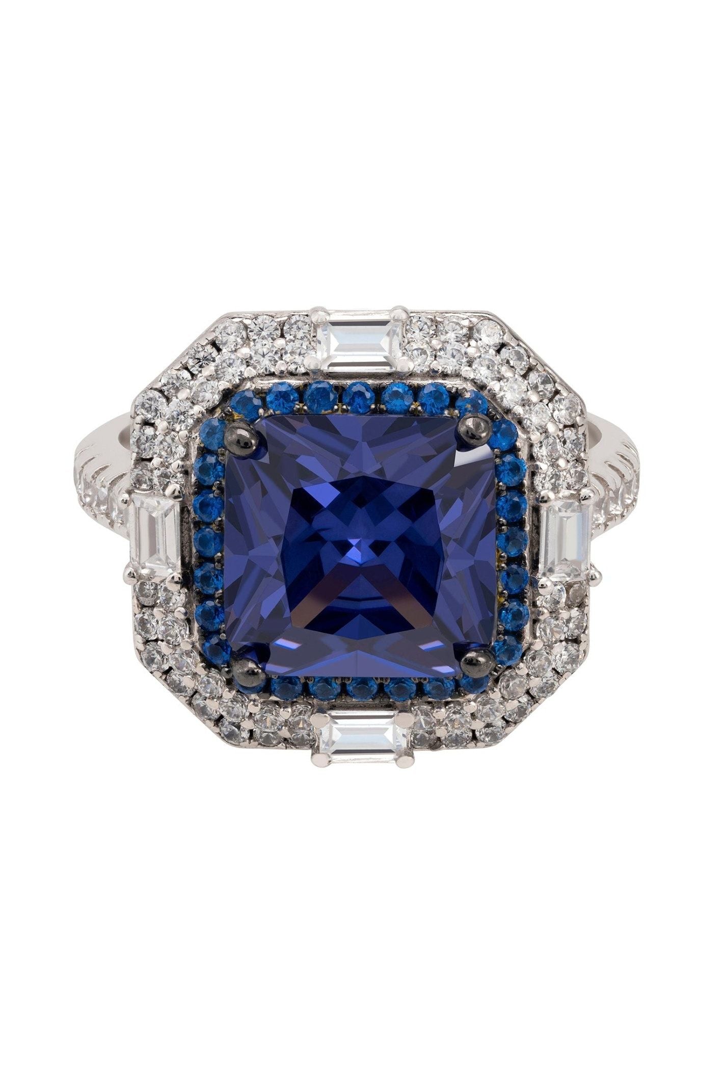 Anastasia Gemstone Cocktail Ring Silver Tanzanite - LATELITA Rings