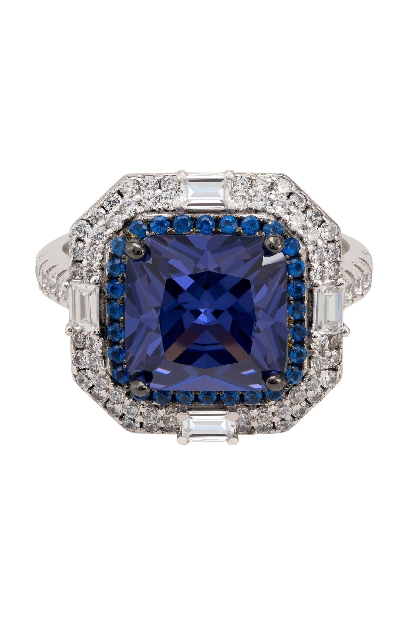 Anastasia Gemstone Cocktail Ring Silver Tanzanite - LATELITA Rings
