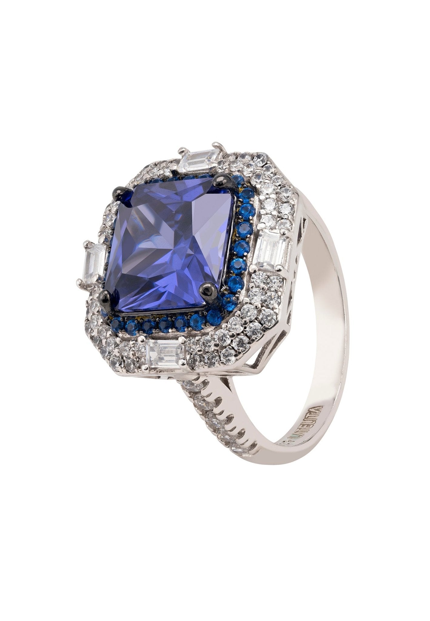 Anastasia Gemstone Cocktail Ring Silver Tanzanite - LATELITA Rings