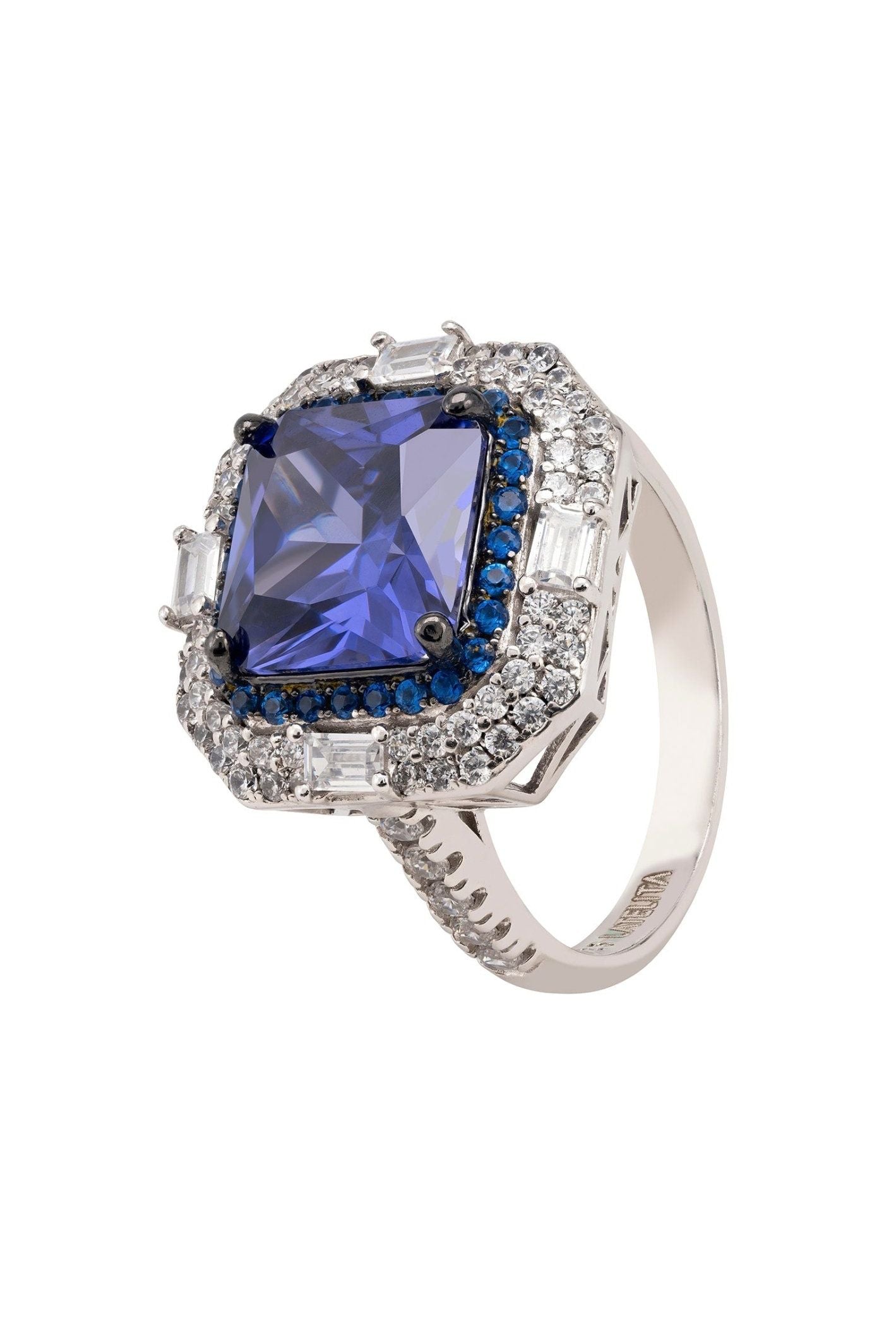 Anastasia Gemstone Cocktail Ring Silver Tanzanite - LATELITA Rings