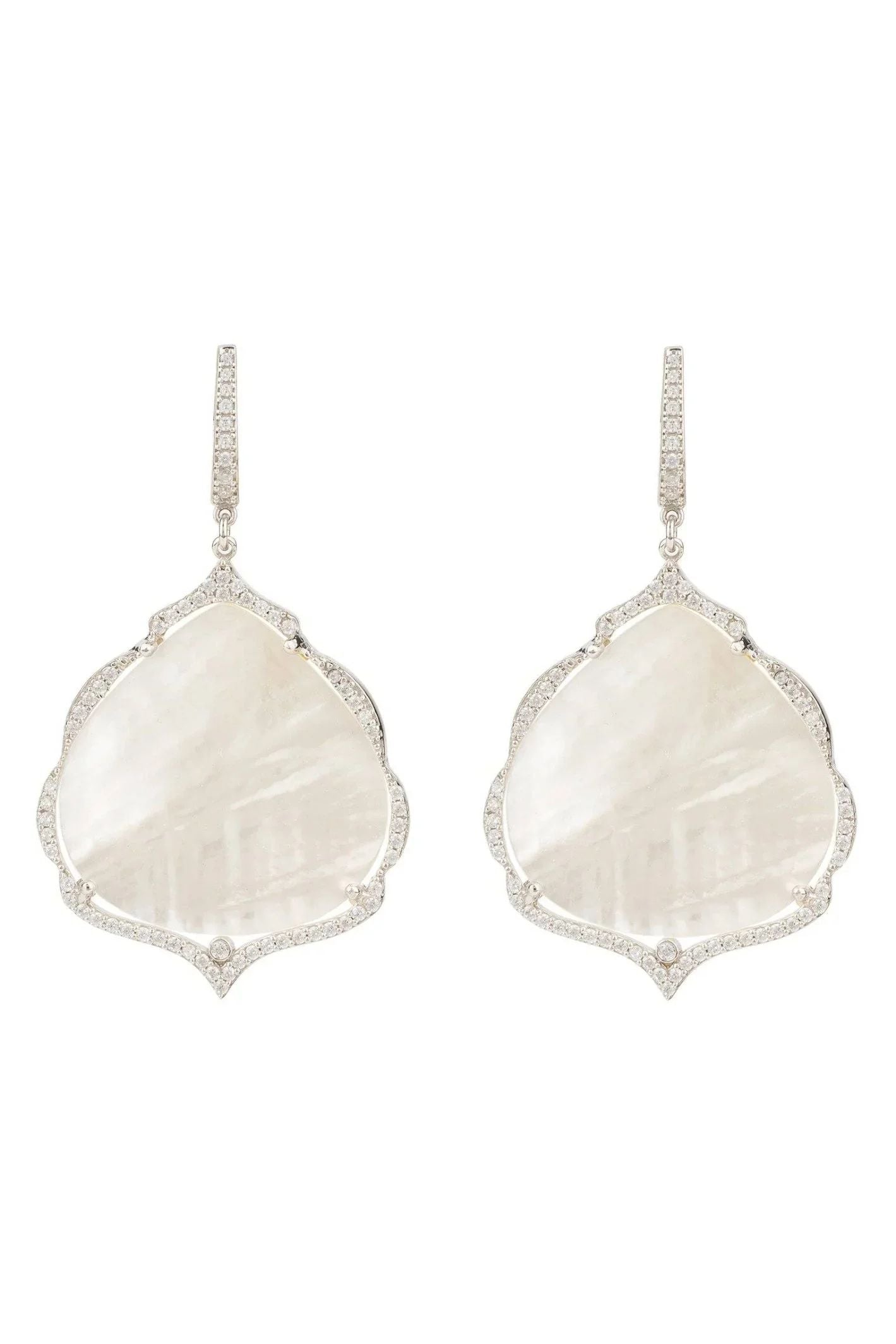 Antoinette Earrings White Mother Of Pearl Silver - LATELITA Earrings