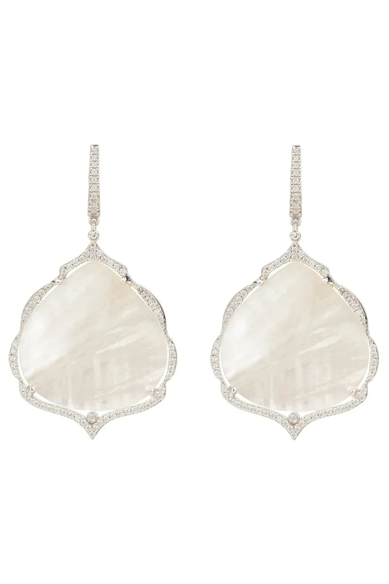 Antoinette Earrings White Mother Of Pearl Silver - LATELITA Earrings