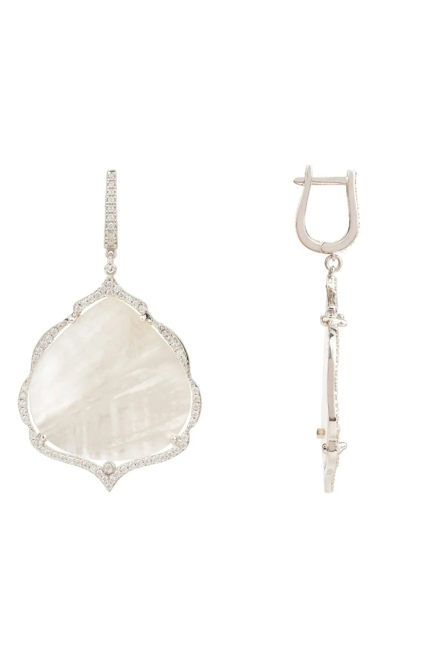 Antoinette Earrings White Mother Of Pearl Silver - LATELITA Earrings