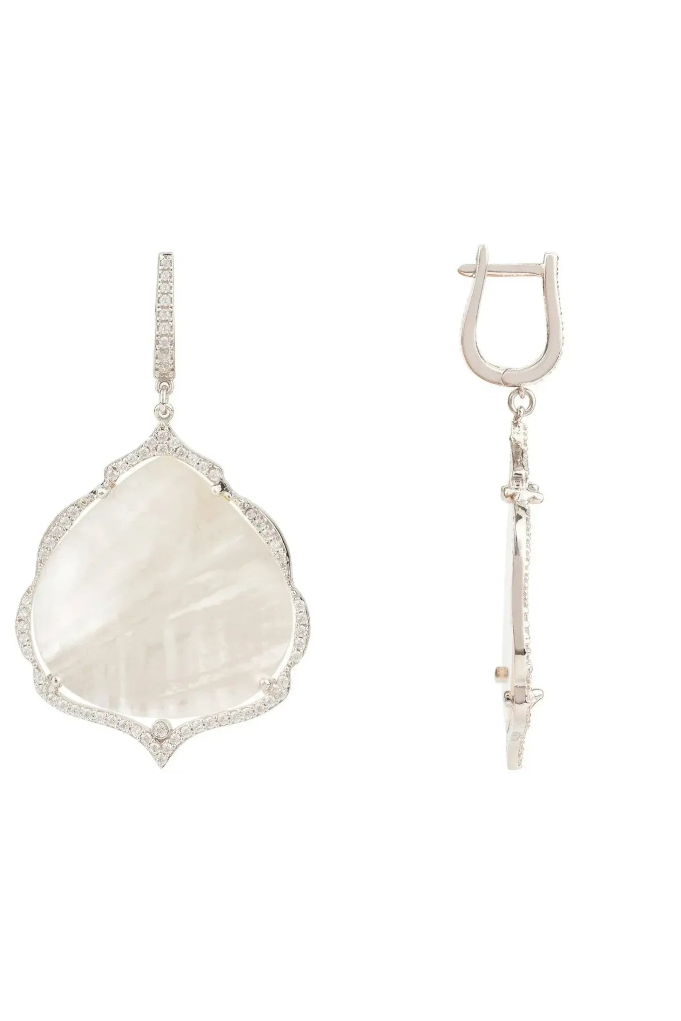 Antoinette Earrings White Mother Of Pearl Silver - LATELITA Earrings
