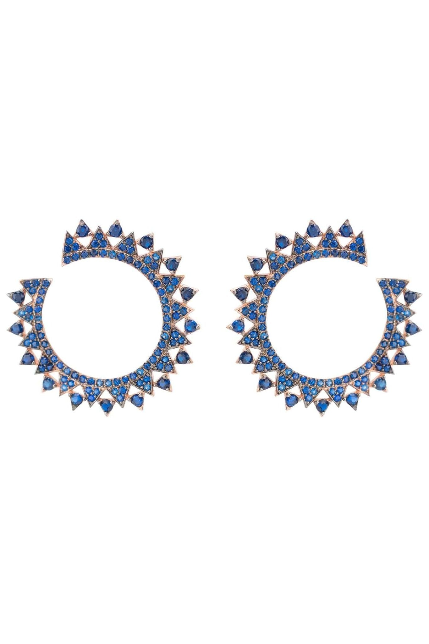 Apollo Hoops Sapphire Blue Rosegold - LATELITA Earrings