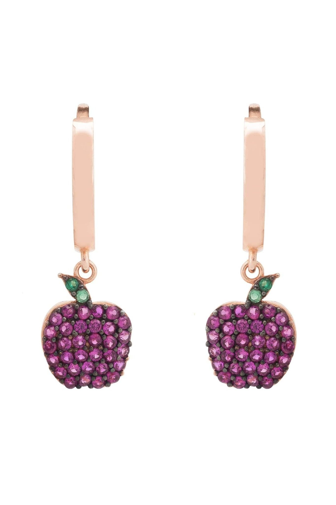 Apple Huggie Hoops Rosegold - LATELITA Earrings