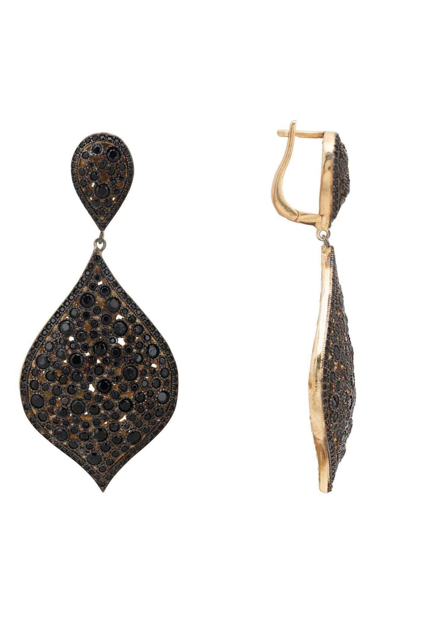 Arabian Nights Drop Earrings Black - LATELITA Earrings