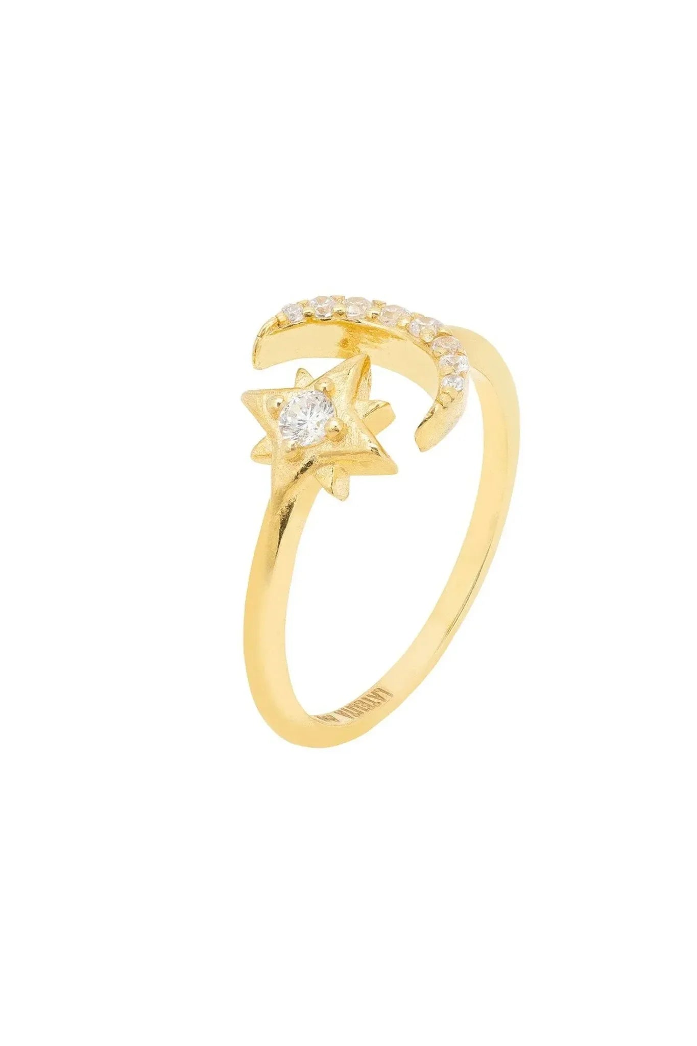 Astrid Moon & Star Ring Gold - LATELITA Rings