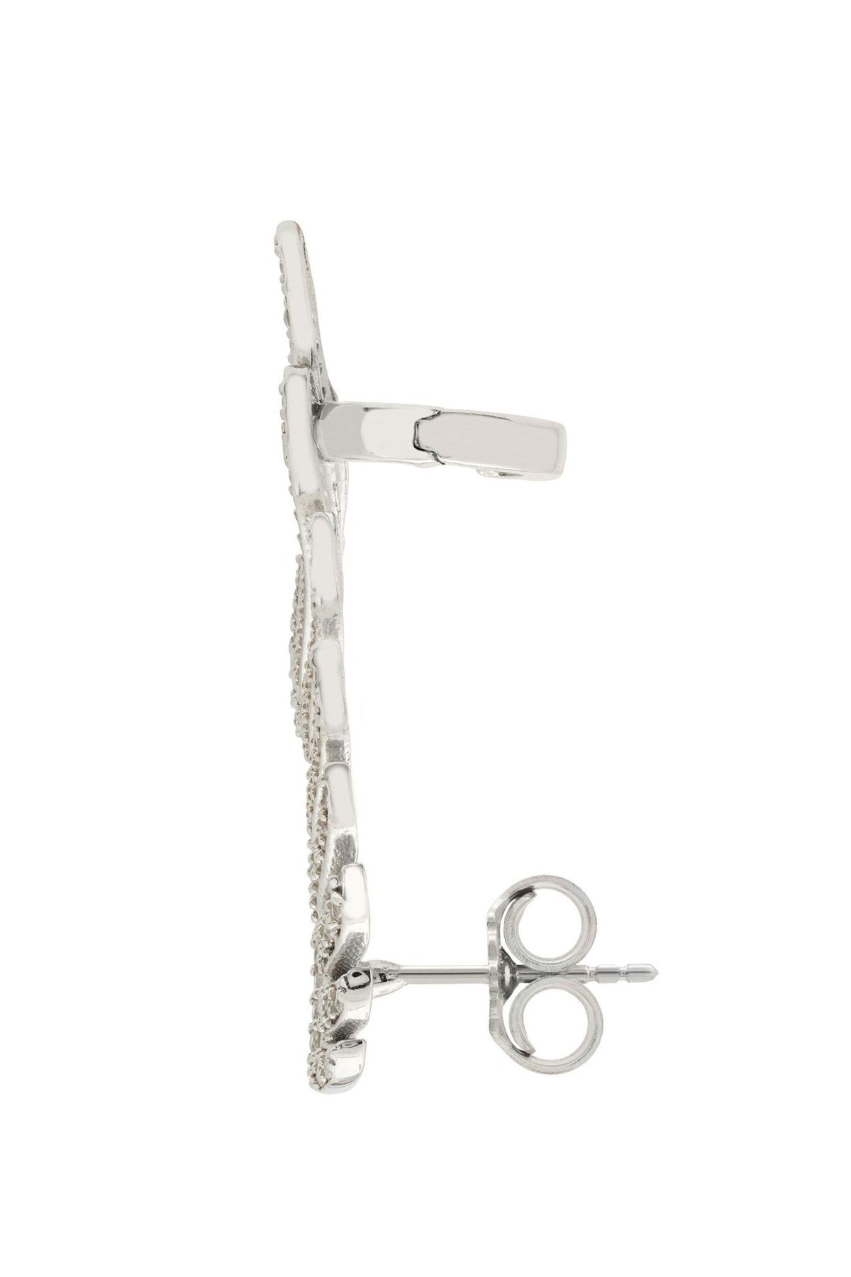 Athena Angel Wing Single Ear Climber Silver Left - LATELITA Earrings