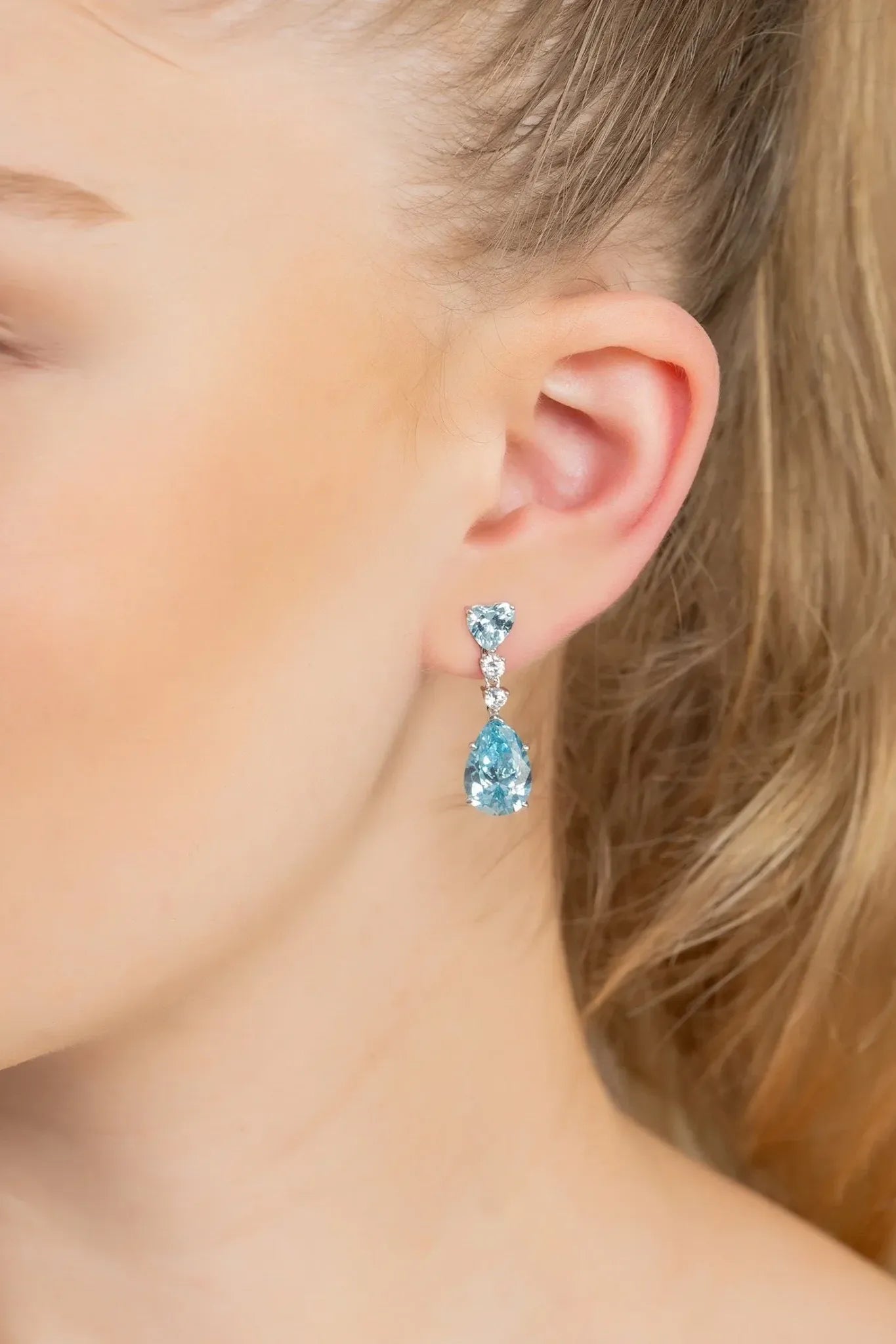 Augusta Blue Topaz Teardrop Earrings Silver - LATELITA Earrings