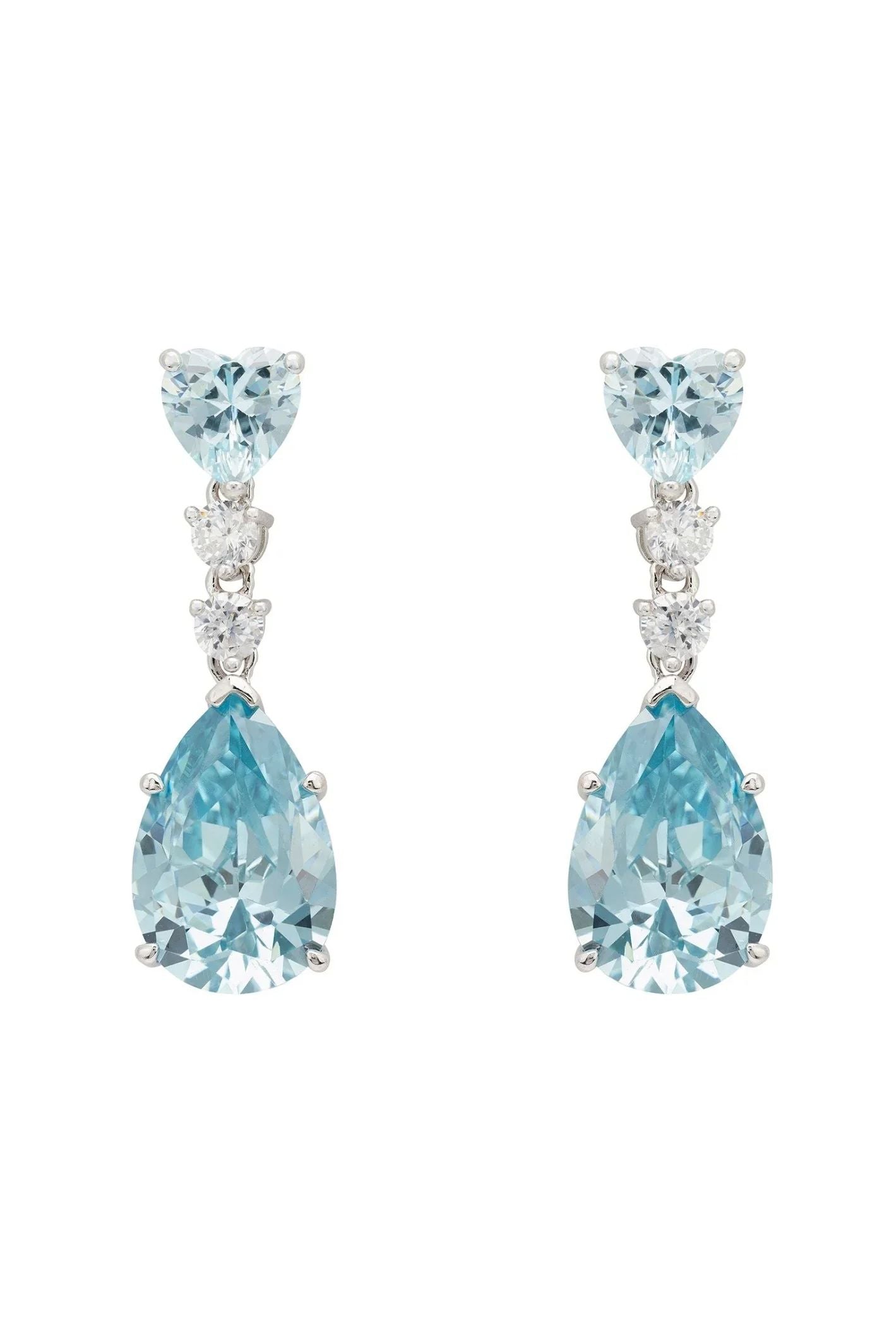 Augusta Blue Topaz Teardrop Earrings Silver - LATELITA Earrings