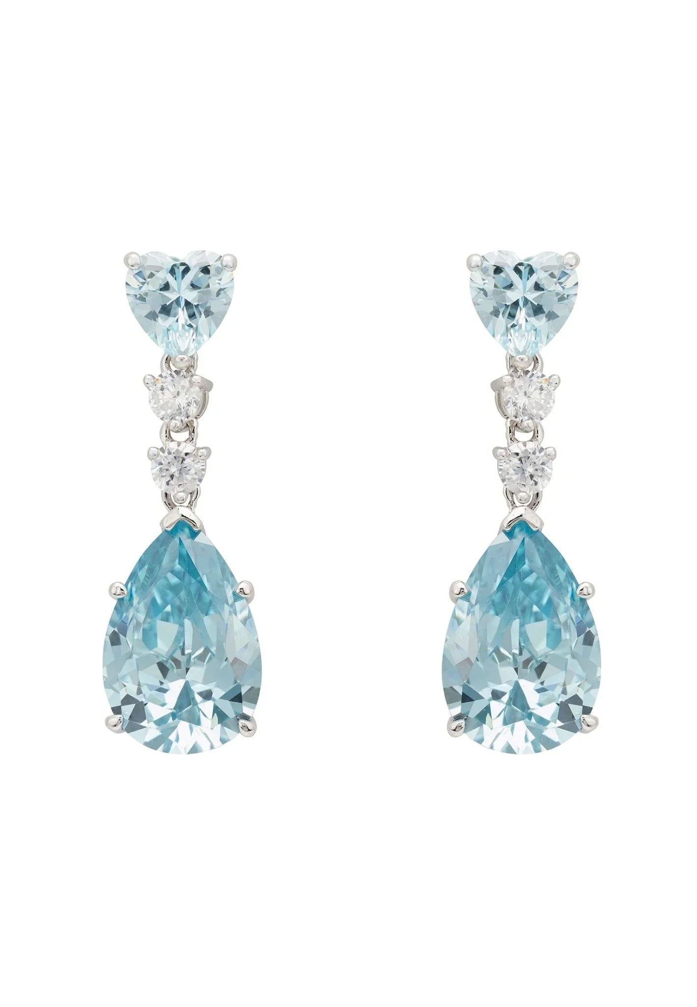 Augusta Blue Topaz Teardrop Earrings Silver - LATELITA Earrings