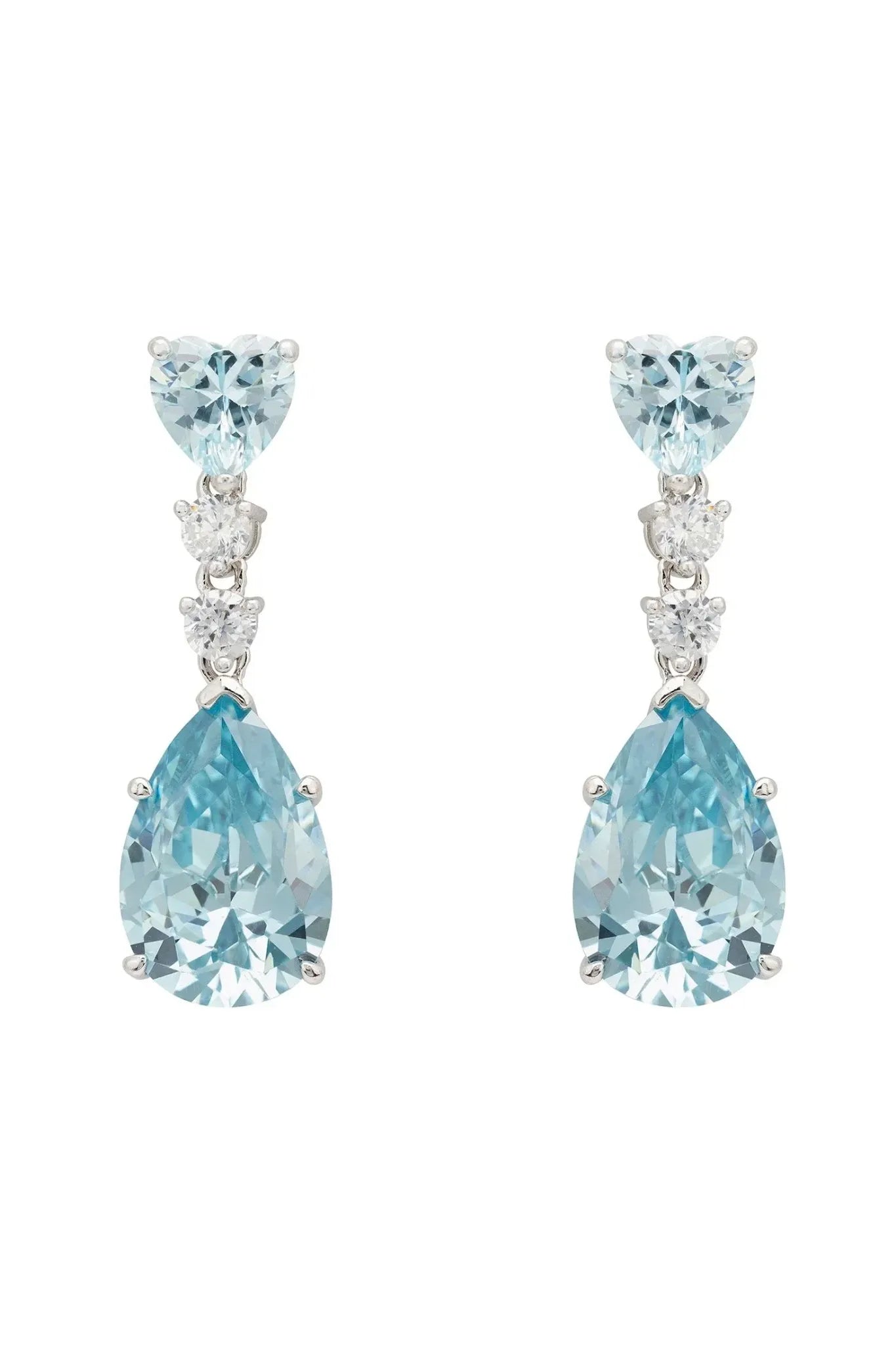 Augusta Blue Topaz Teardrop Earrings Silver - LATELITA Earrings