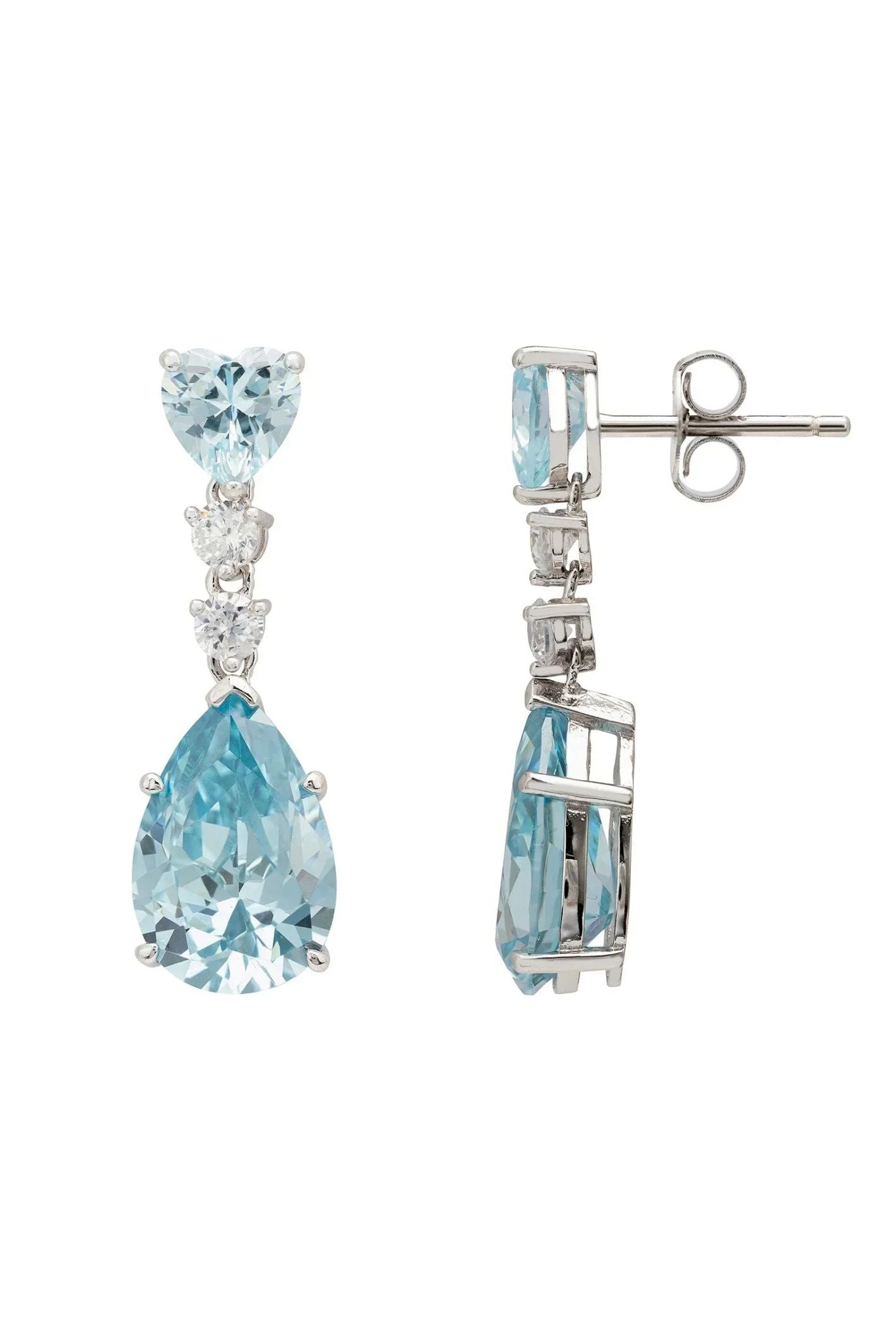 Augusta Blue Topaz Teardrop Earrings Silver - LATELITA Earrings