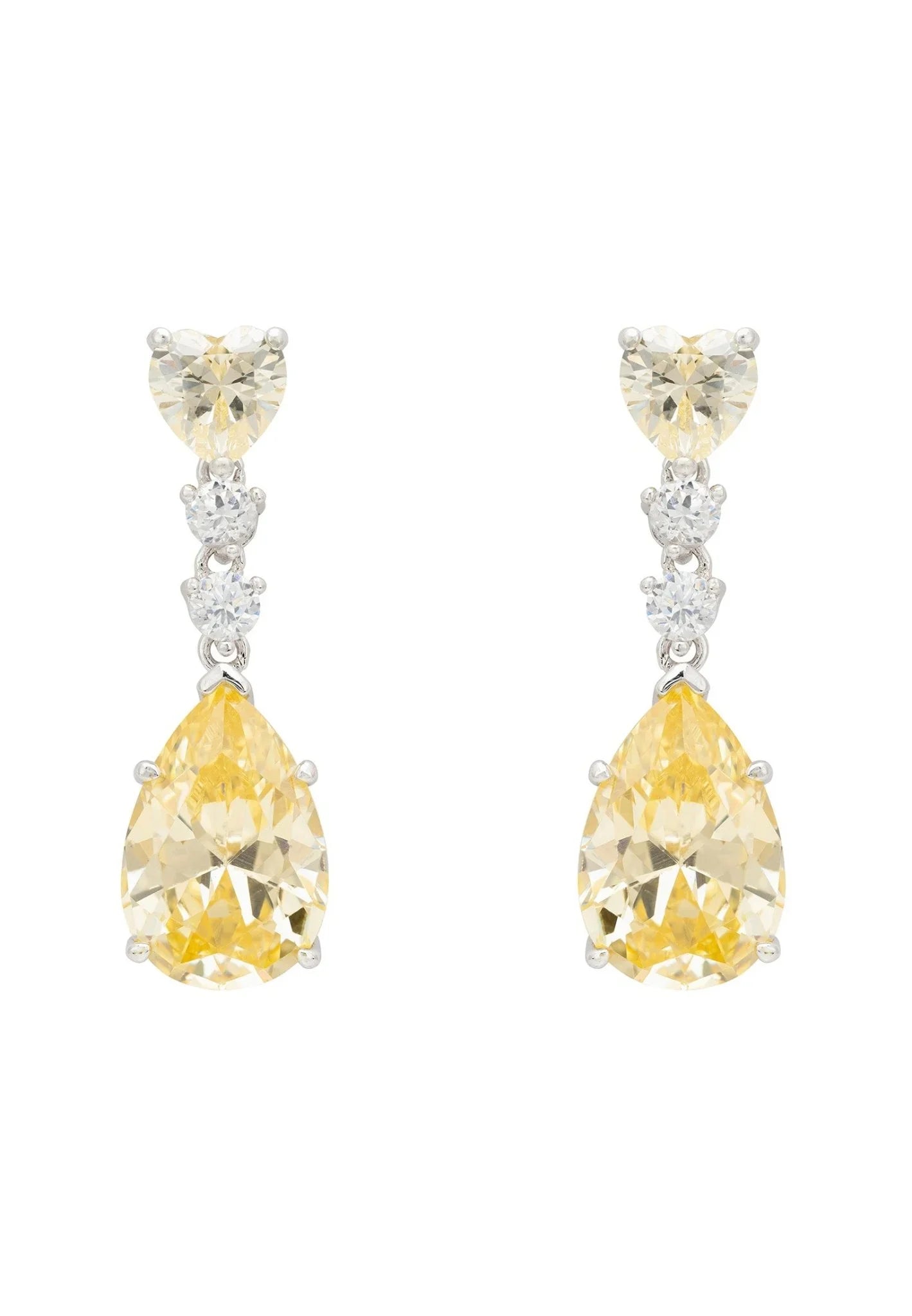Augusta Lemon Topaz Teardrop Earrings Silver - LATELITA Earrings