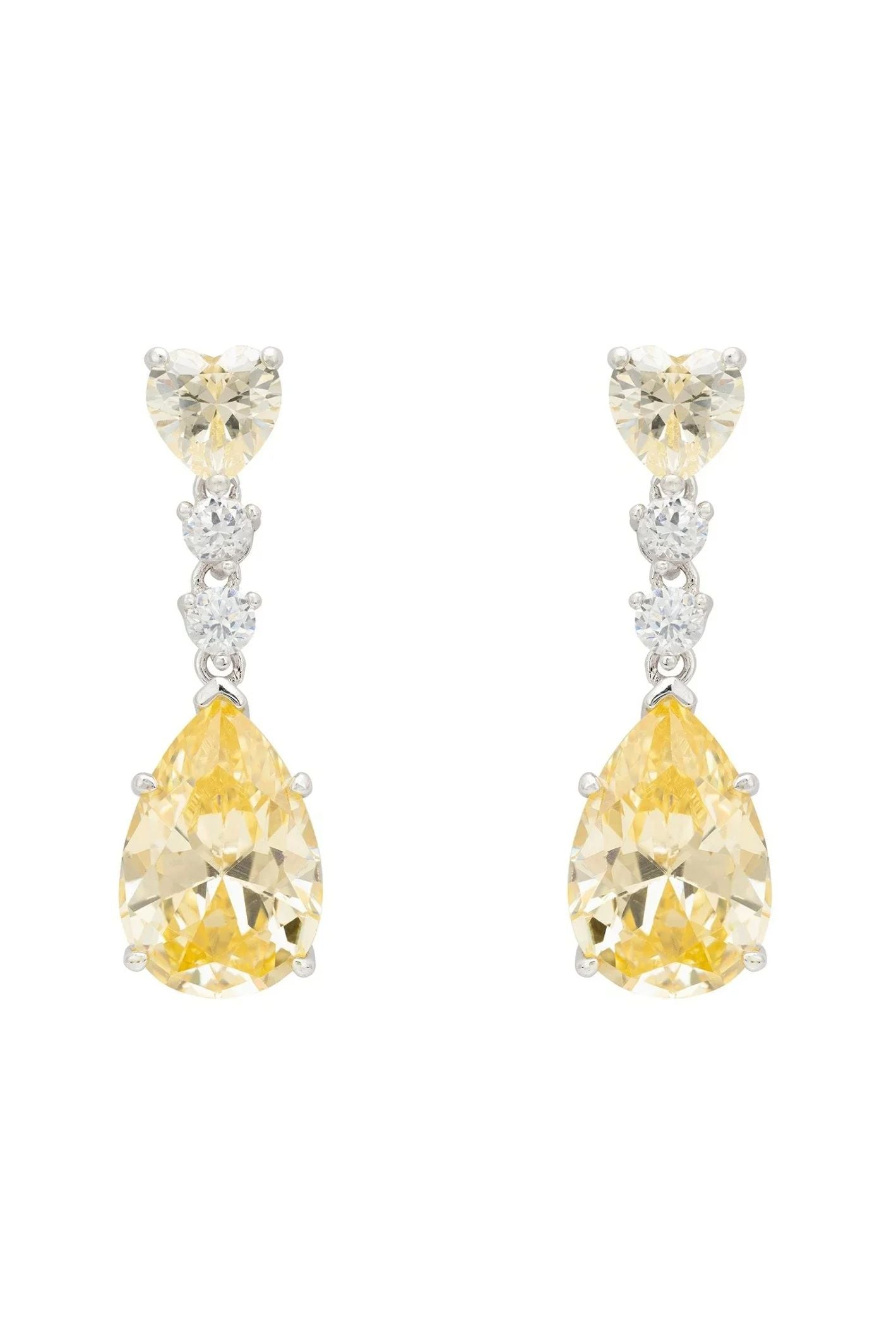 Augusta Lemon Topaz Teardrop Earrings Silver - LATELITA Earrings