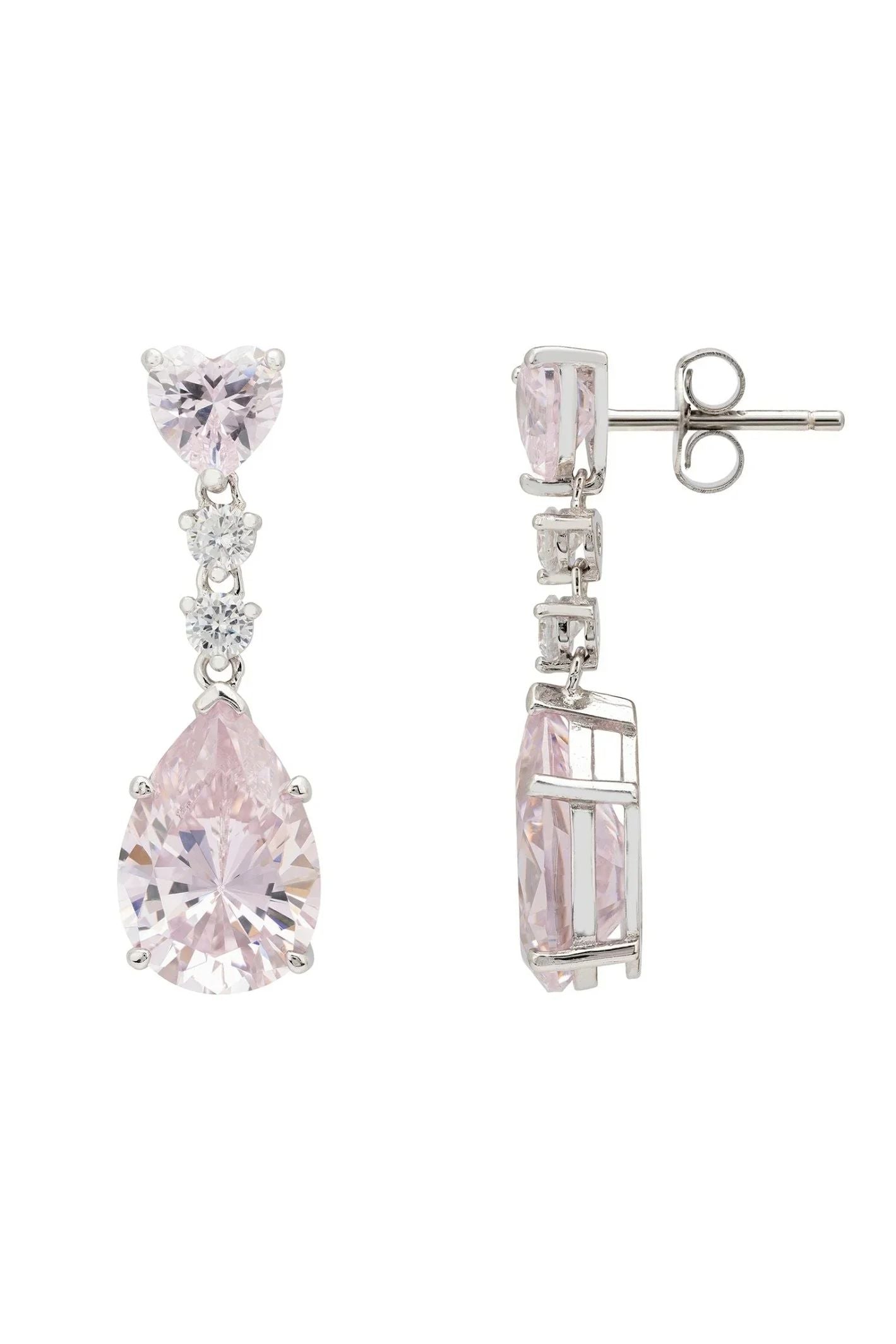 Augusta Morganite Teardrop Earrings Silver - LATELITA Earrings