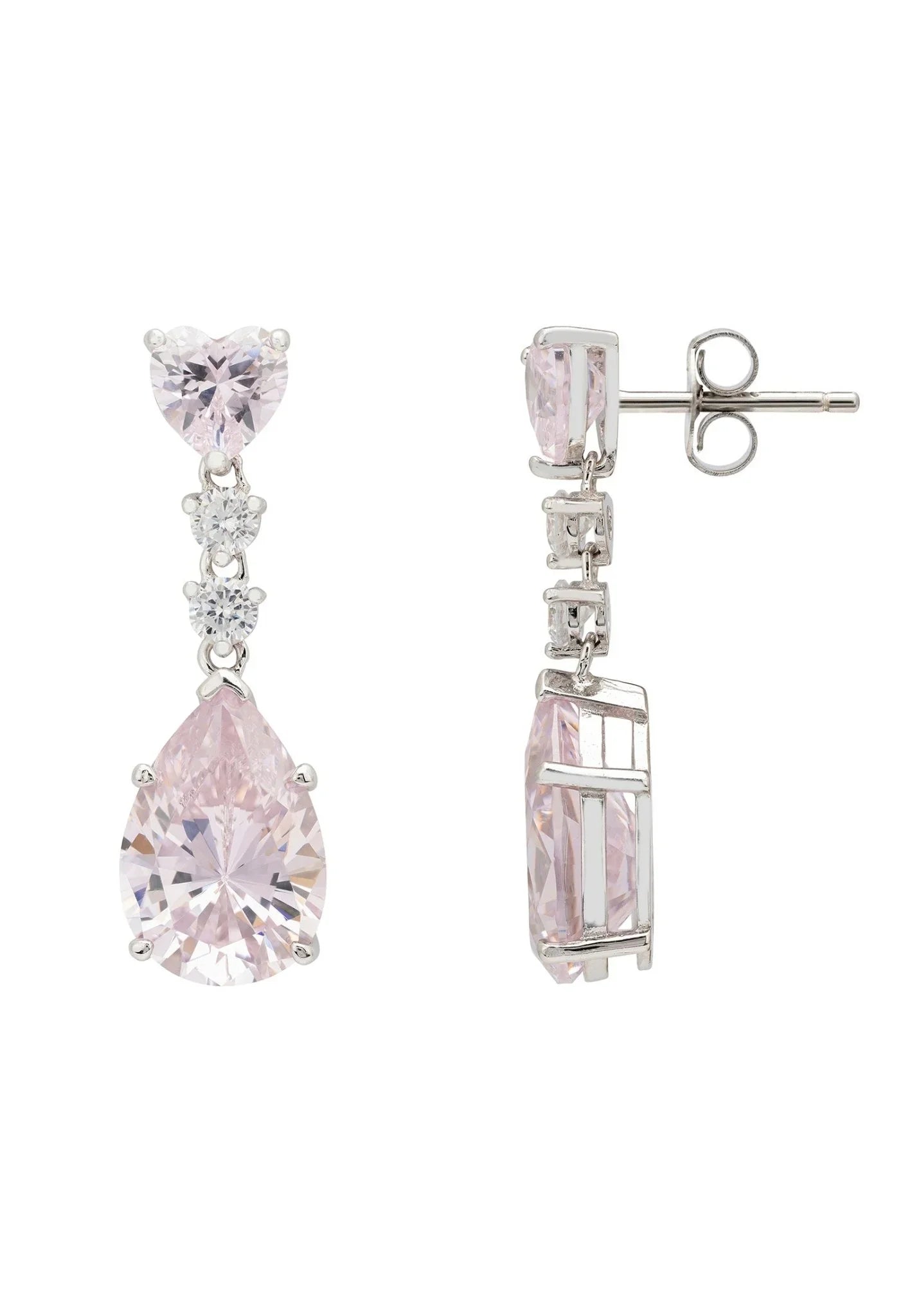 Augusta Morganite Teardrop Earrings Silver - LATELITA Earrings